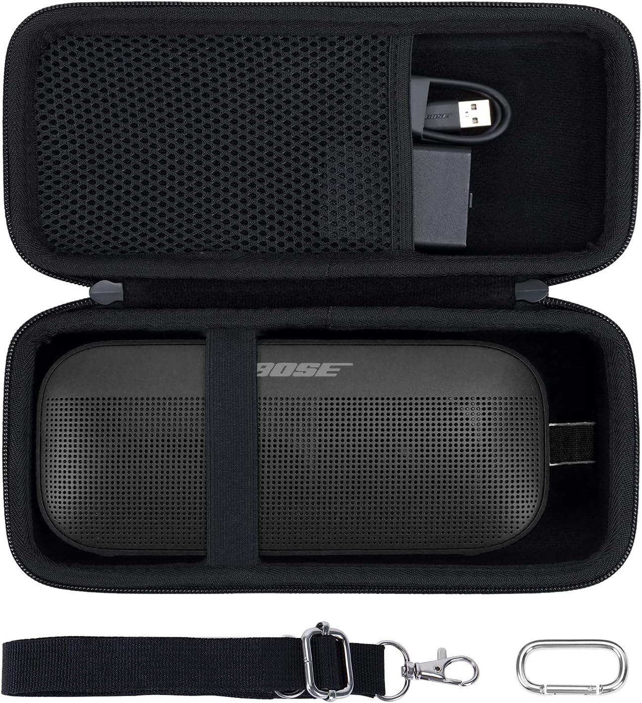 co2CREA Compatible Storage Case for Bose SoundLink Flex Portable Speaker LE (2nd Generation) / SoundLink Flex Bluetooth Speaker Portable Wireless Speaker (Black)