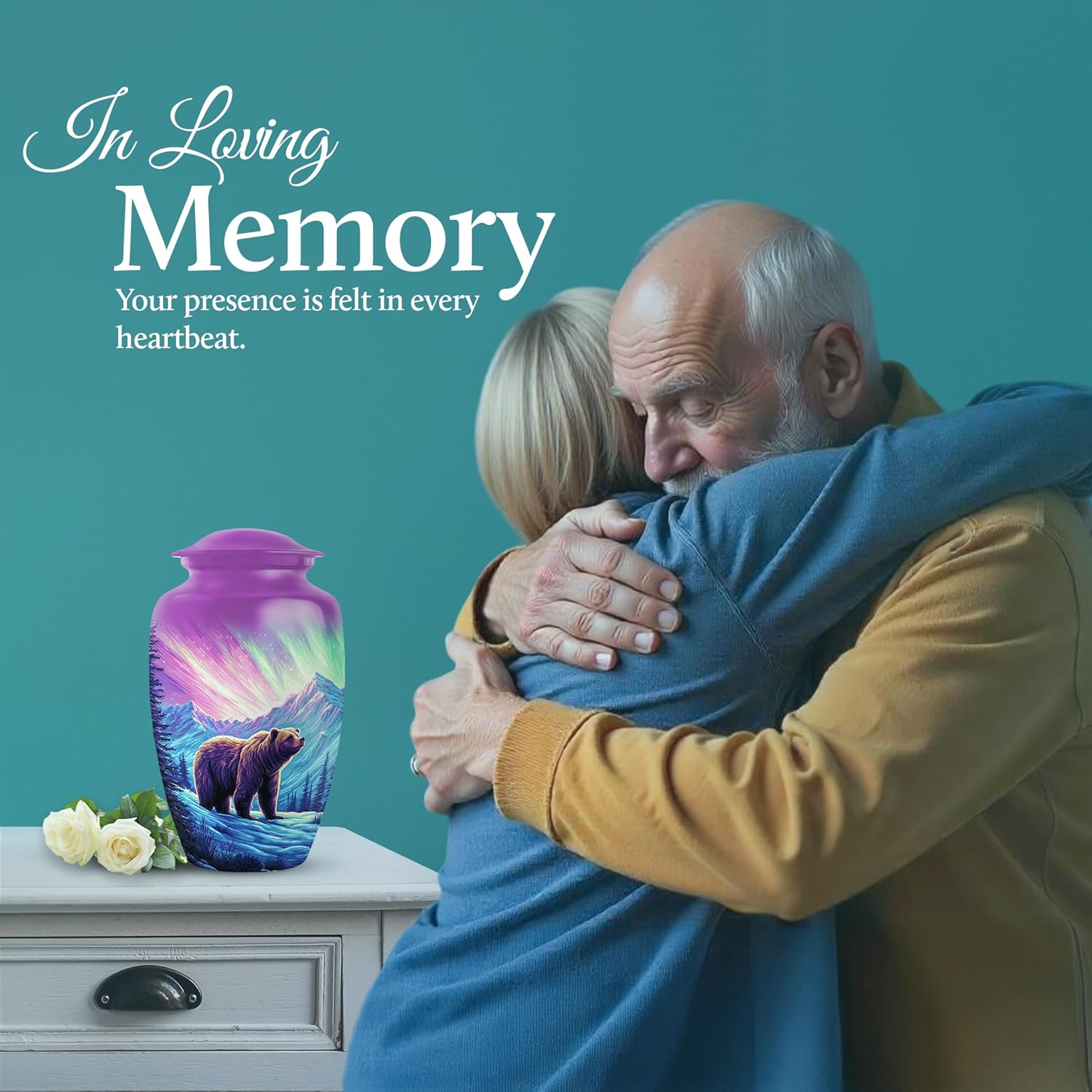 Bear Urn - Small Ashes Keepsake - Combo 3 - Large with 3 Inch Pack of 4 - Decorative Urns - Funeral Urn Ashes - Burial Urns for Male & Female