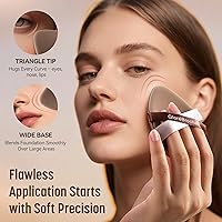 Vista 2 de Esponja de maquillaje, GloréBrochas 4 piezas, esponja micro porosa para mezclar maquillaje, esponja de polvo PU sin látex, esponja de maquillaje