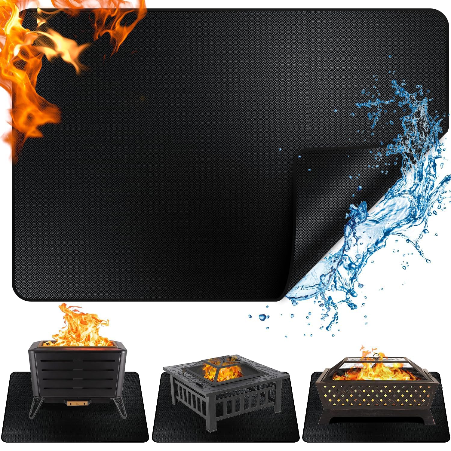 Tapis de protection barbecue 122x165 cm résistant à la chaleur 600°C