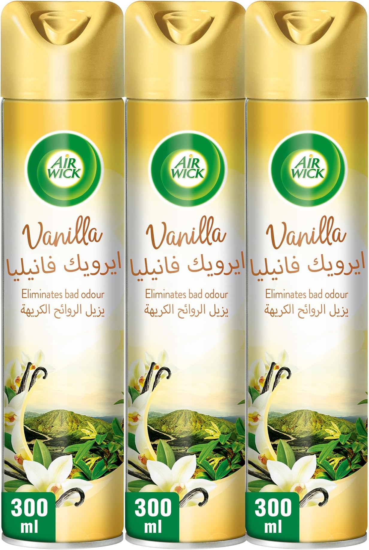 Aerosol, Vanilla Scent, 300ml x 3