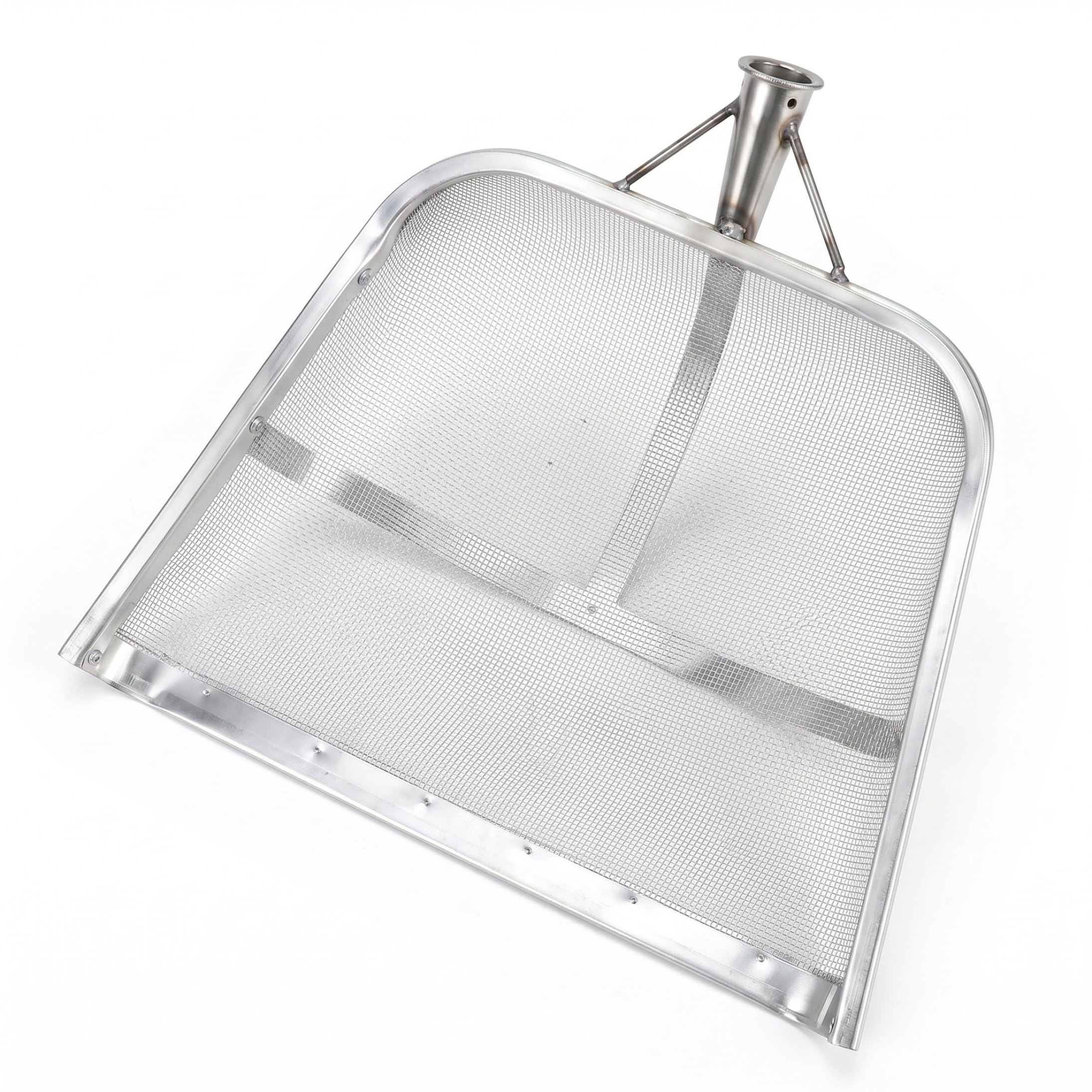 Xdyyjrasa Mesh 0.2Cm Sifting Shovel - Galvanized Carbon Steel Sand Sifter Shovel, 18.5X14.17in Chicken Poop Scooper With 0.2Cm Mesh For Grain Gardening, Silver