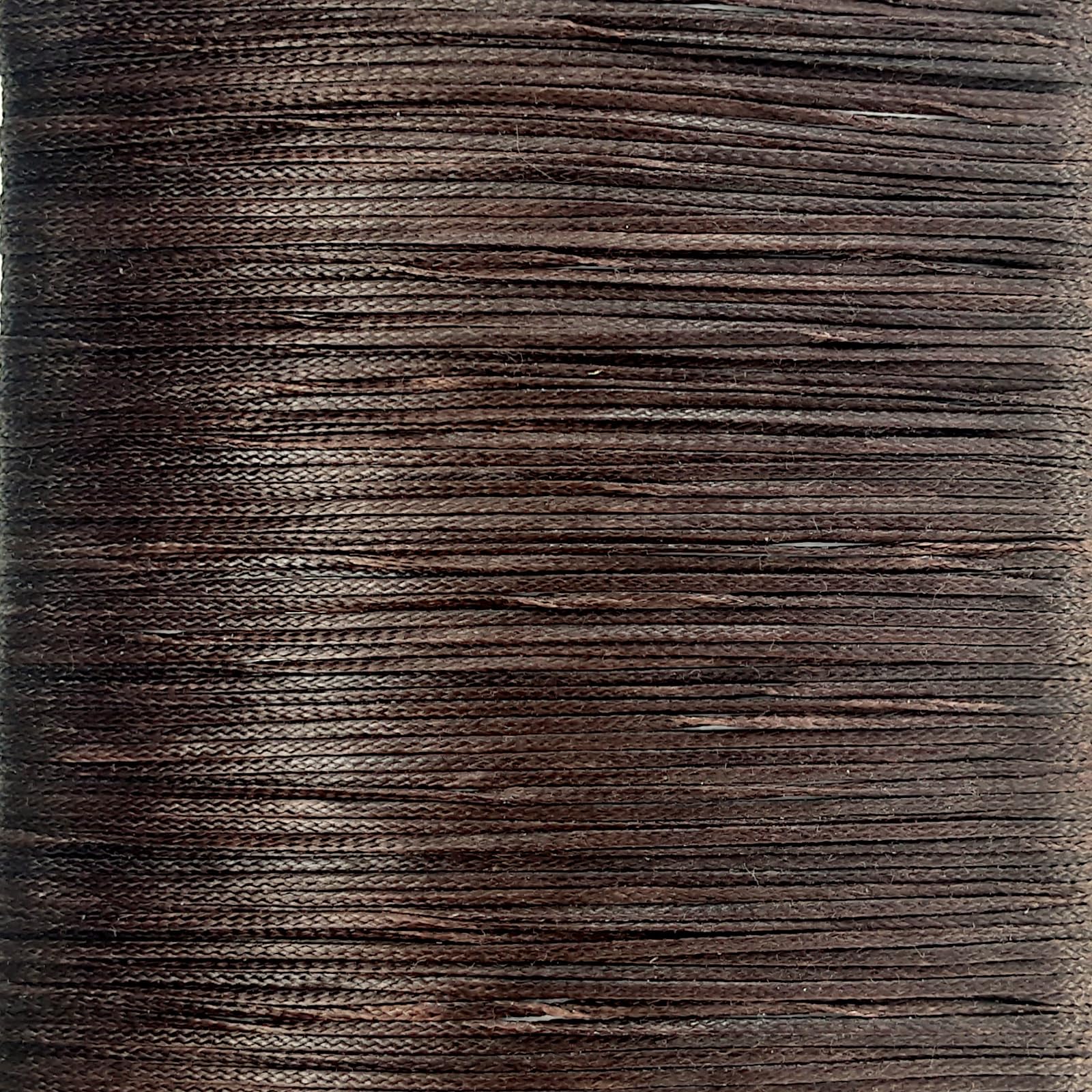 1.5mm Waxed Cord - 5 meters, Strong Nylon Woven Thread for Jewellery, Bracelet, Necklace Making (BROWN - 5m)
