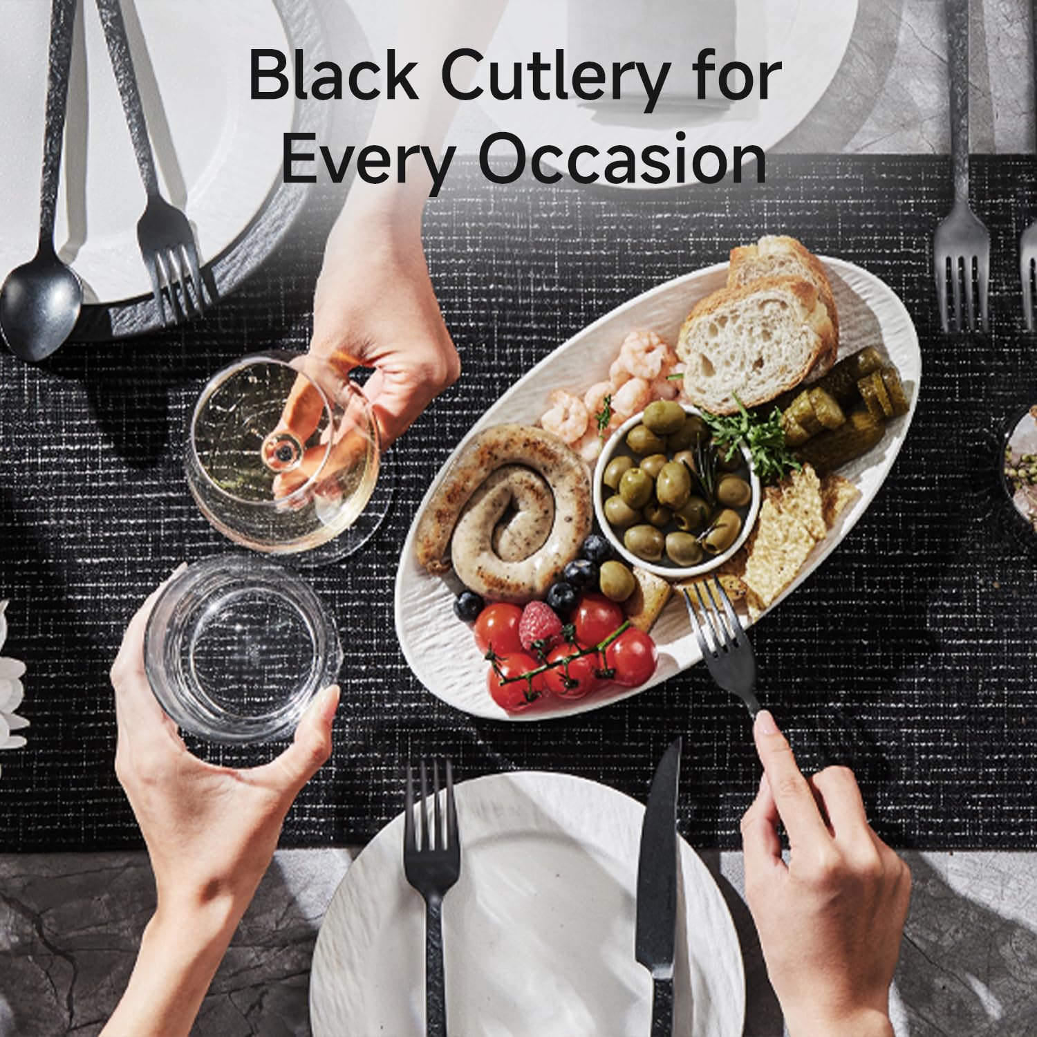 KINGSTONE 16 Piece Black Dinner Forks Set, 18/10 Stainless Steel — Amazon image 6