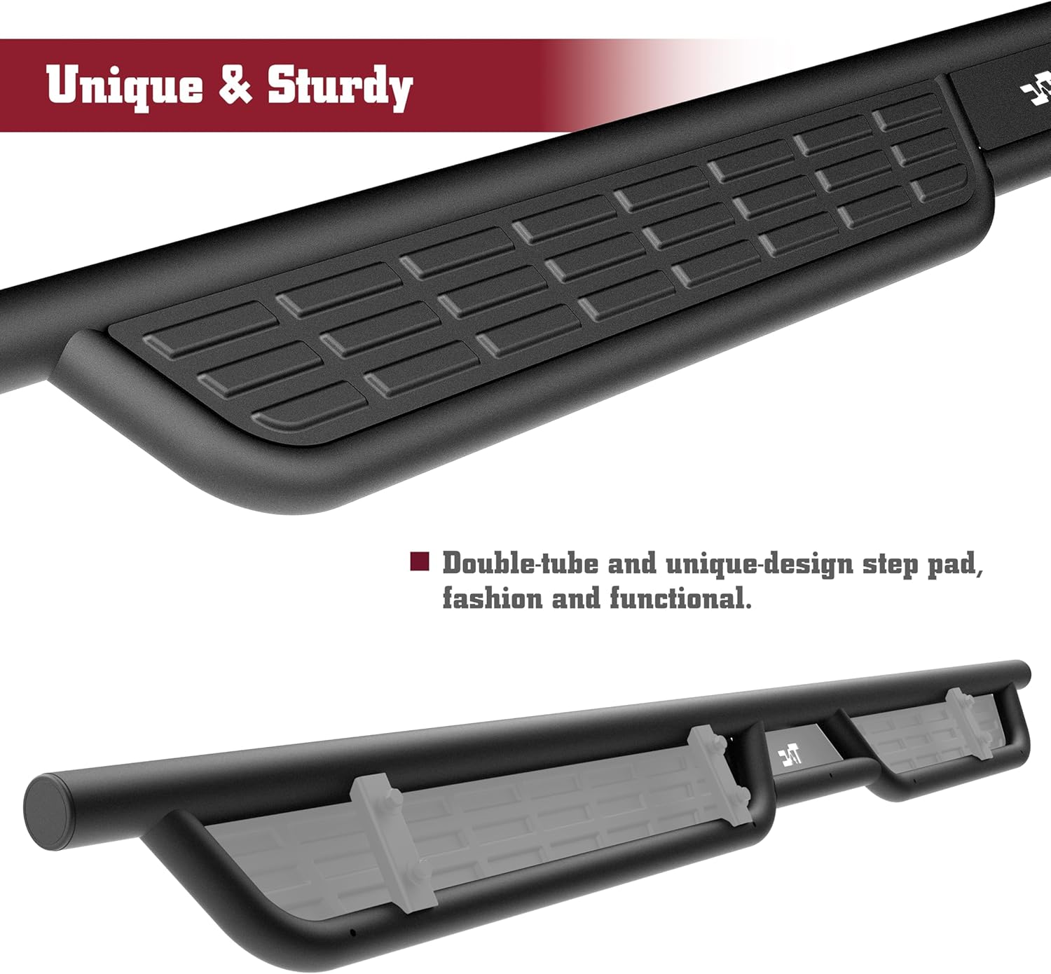 TAC Summit Running Boards Compatible with 2024-2026 Toyota Tacoma Double Cab| Side Steps| Nerf Bars| Step Rails| Pickup Truck Off-Road Exterior Accessories| Fine Texture Black (2pcs)