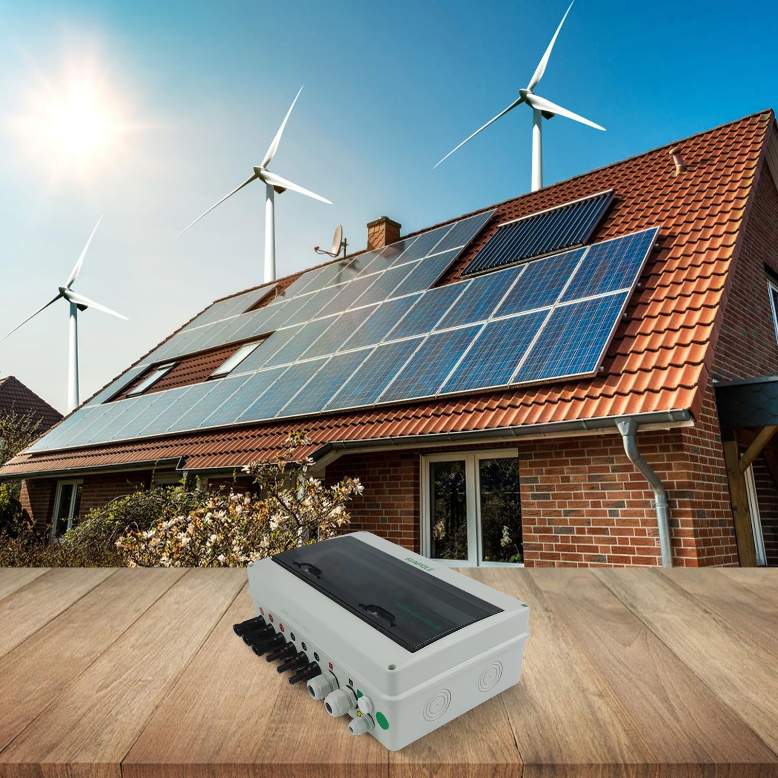 IP65 wasserdichte 3-in-1-Out-1000 V DC PV-Kombinator-Box, für Solarmodul-Schutz in Wohndächern