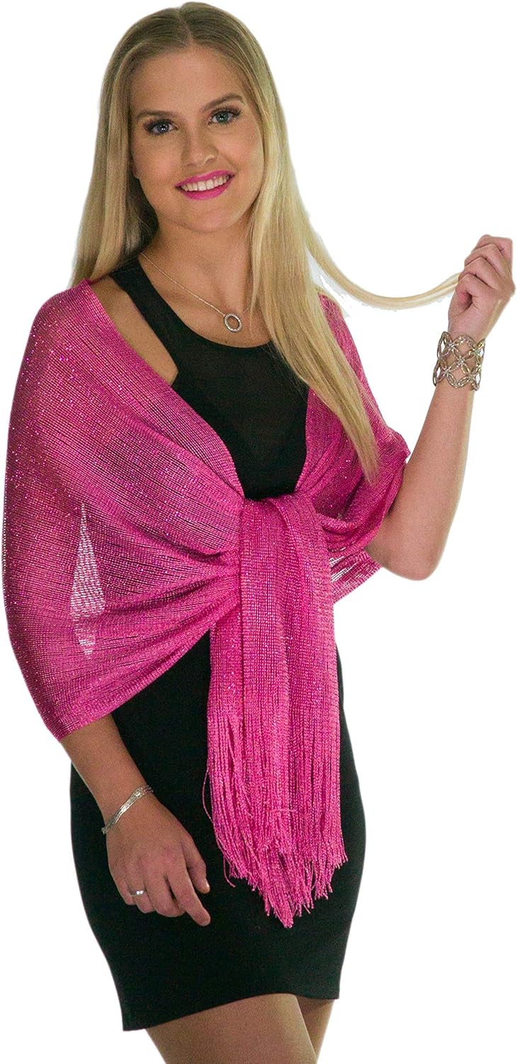 ShineGlitz Shawls and Wraps for Evening Dresses, Metallic Glitter Shawls for Women, Sparkling Wedding Giving Shawl Gift - Image 2