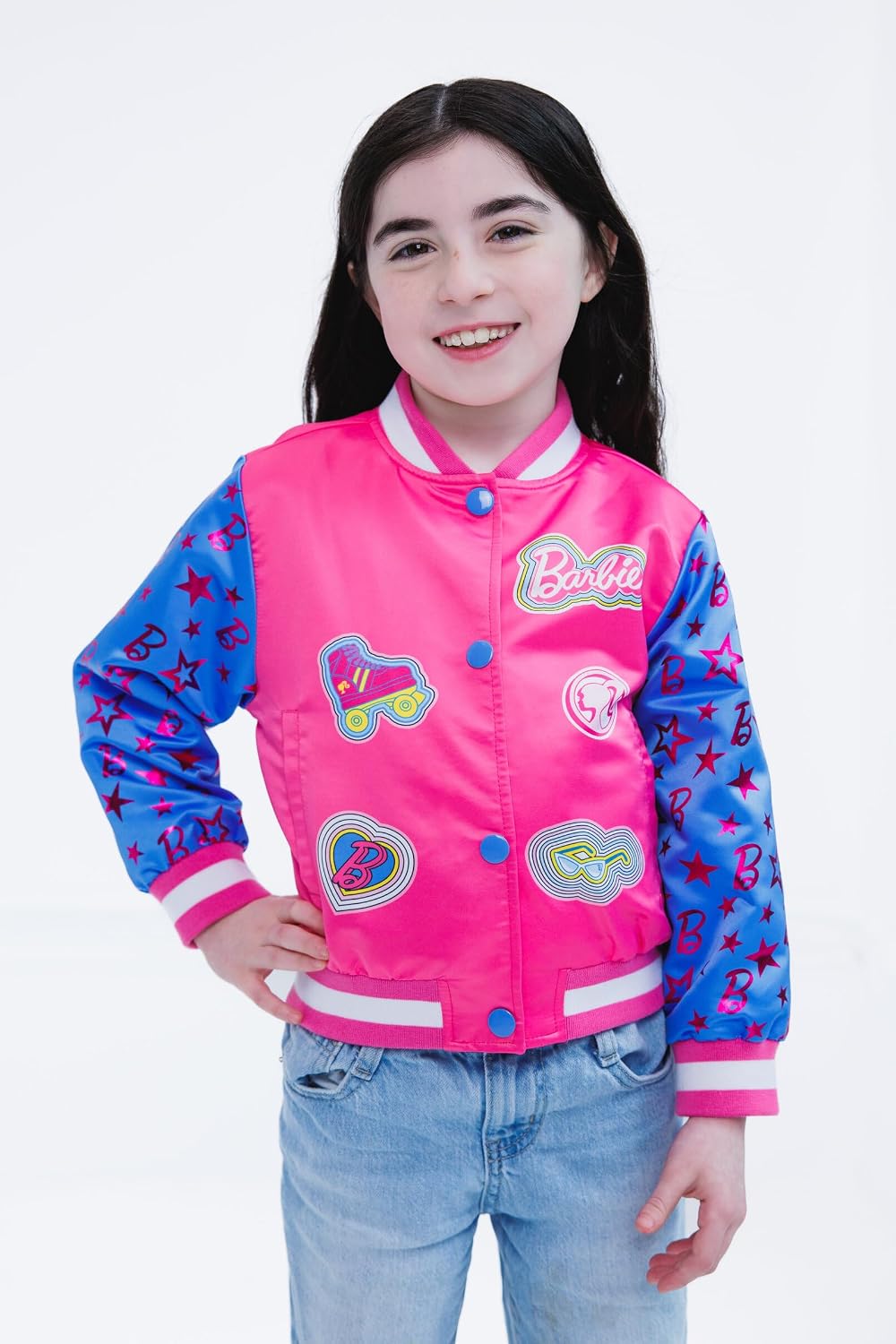 Barbie Girls Varsity Bomber Jacket Little Kid to Big Kid Sizes (4-14-16)