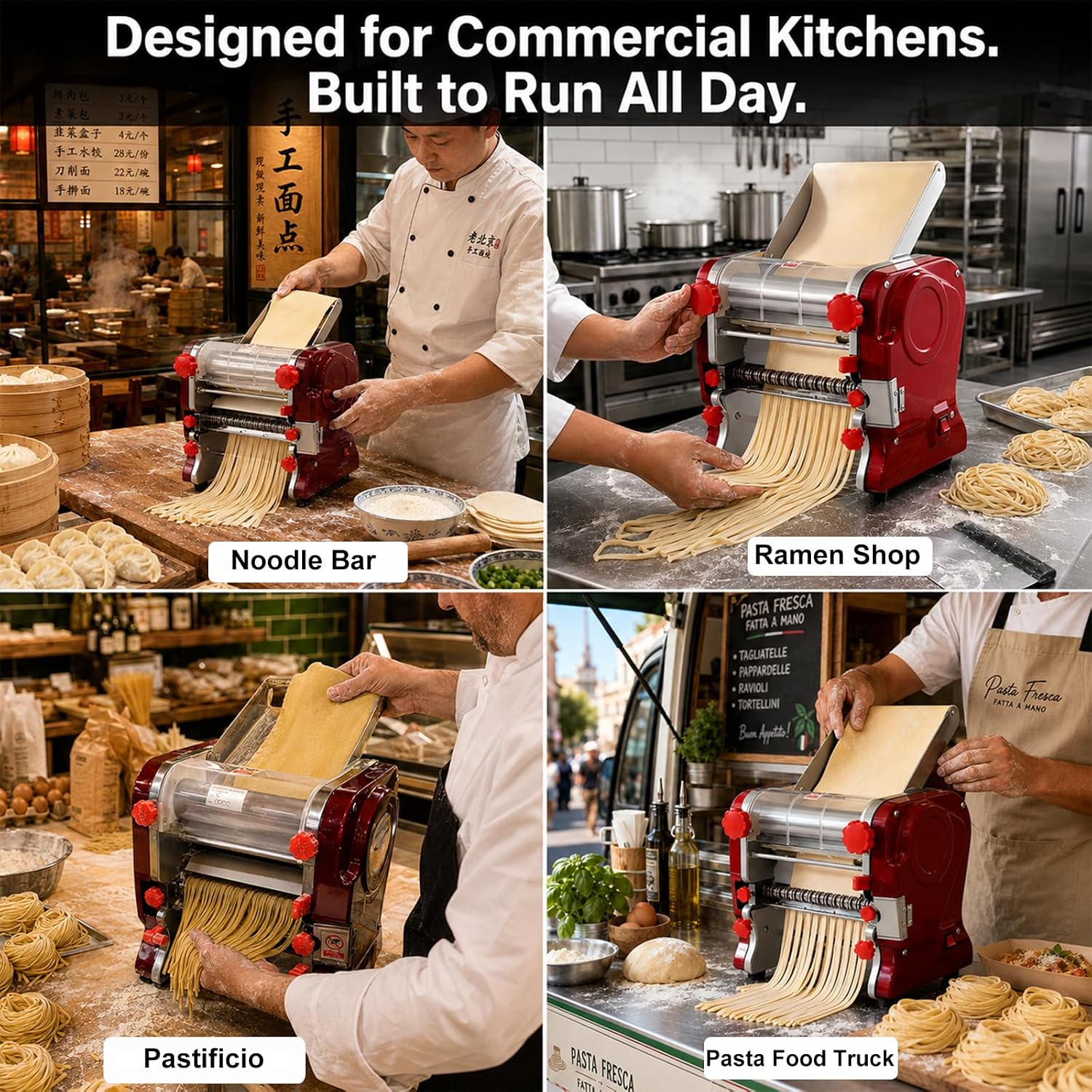 Commercial Pasta Maker, 550W Electric Dough Sheeter, Noodle Maker image 2