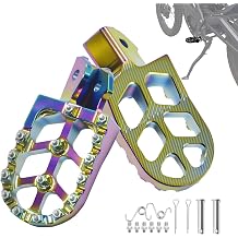 CNC Dirt Bike Foot Pegs - Wider Electric Bike Footpegs with Springs Compatible with Surron Light Bee X/S,Talaria MX3/MX4/,Segway X160/X260,E-Ride Pro SS/SR/S,CRF150F/230F/250F,XR150L Colorful