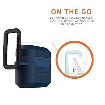 URBAN ARMOR GEAR UAG Compatible with AirPod Pro Case Full-Body Protective Soft-Touch Silicone Case with Detachable Carabiner, Standard Issue Hard Case_001, Mallard