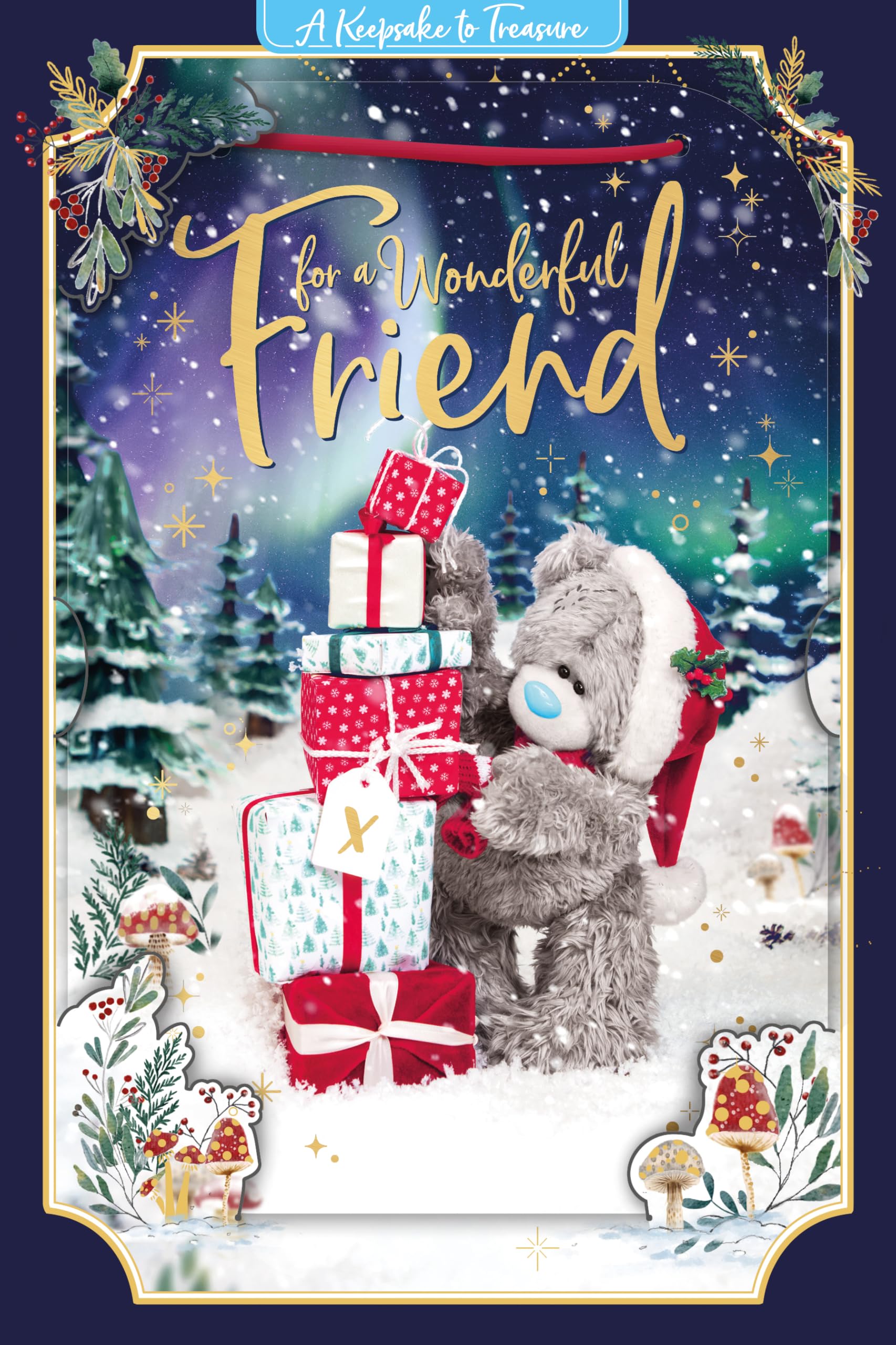 Me to You Tatty Teddy 3D Christmas Keepsake Card For A Wonderful Friend 6x9ins - Official Collection