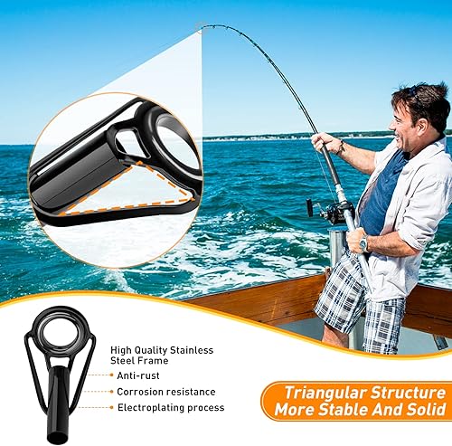 Miniatura 5 de THKFISH Kit de reparación de puntas de caña con pegamento, kit de reparación de caña de pescar, suministros completos de repuesto de punta de poste,