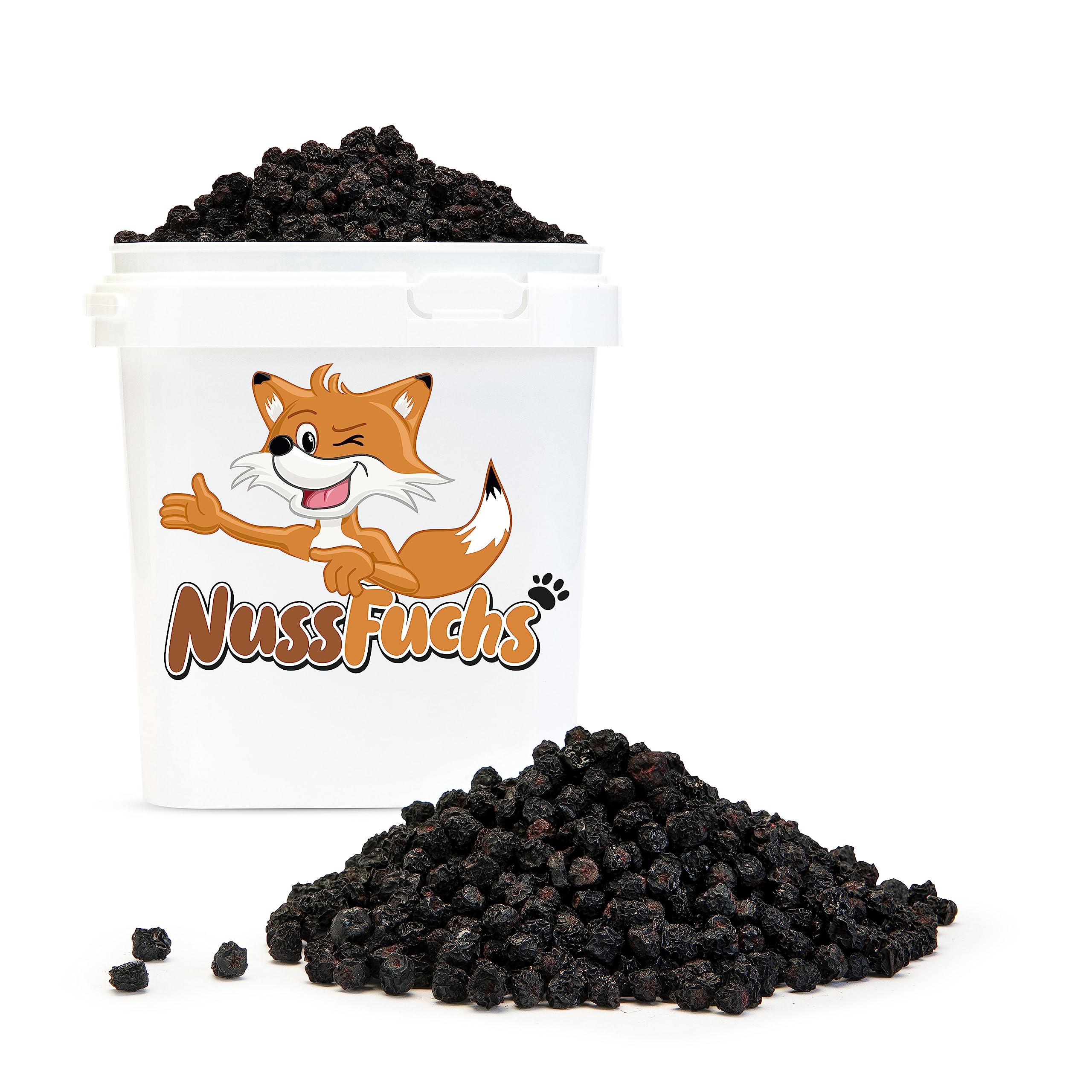 Aroniabeeren getrocknet 2,5kg im Eimer unbehandelt ungeschwefelt NussFuchs