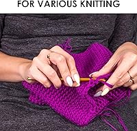 Vista 6 de Juego de ganchos de ganchillo, agujas de tejer con mango de aluminio para manos artríticas, agujas de ganchillo para manualidades de hilo, bonito