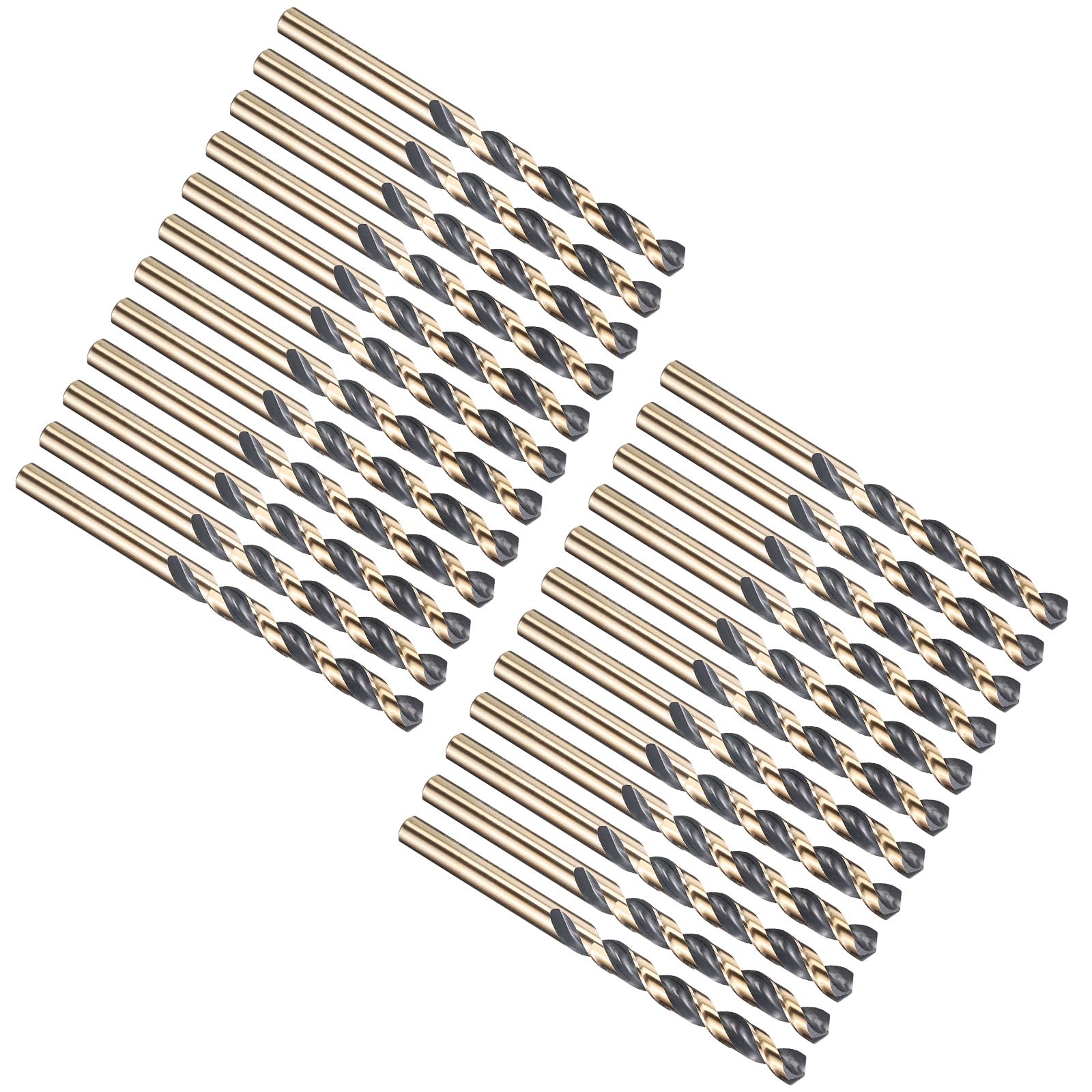 PATIKIL 5mm Drill Bit 1/4", Jobber Straight Shank M2 High-Speed Steel 135° for Stainless Steel Hard Metal - 24 Pack