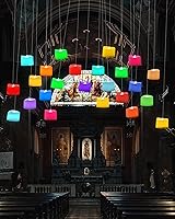 Vista 14 de Homemory - 24 velas de té negras, a pilas, duran más de 200 horas, sin llama, parpadeantes, falsas, eléctricas, LED, para Halloween, fiestas