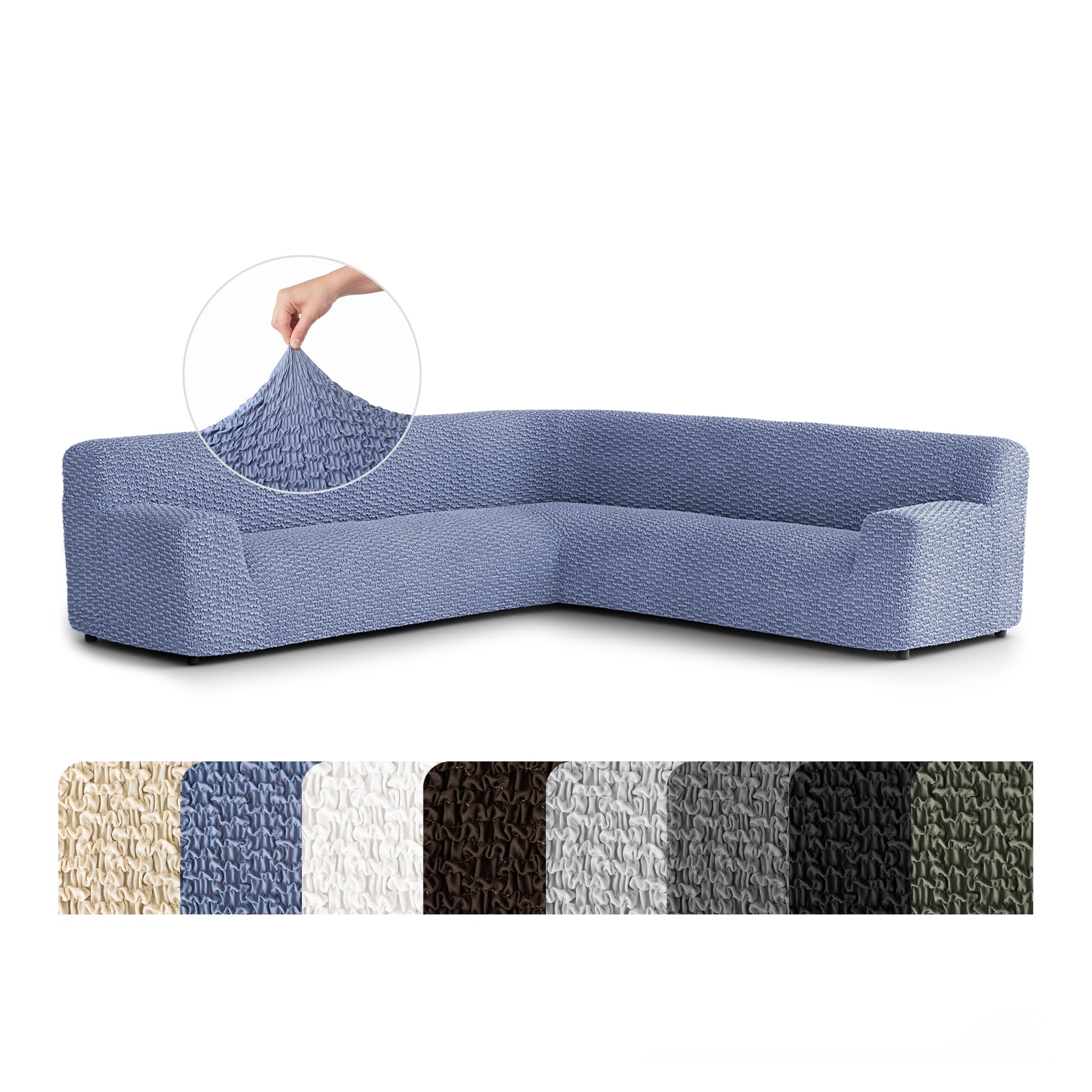 PAULATO Corner Sectional Couch Covers – Stretch Corner Sofa Cover, 1-Piece