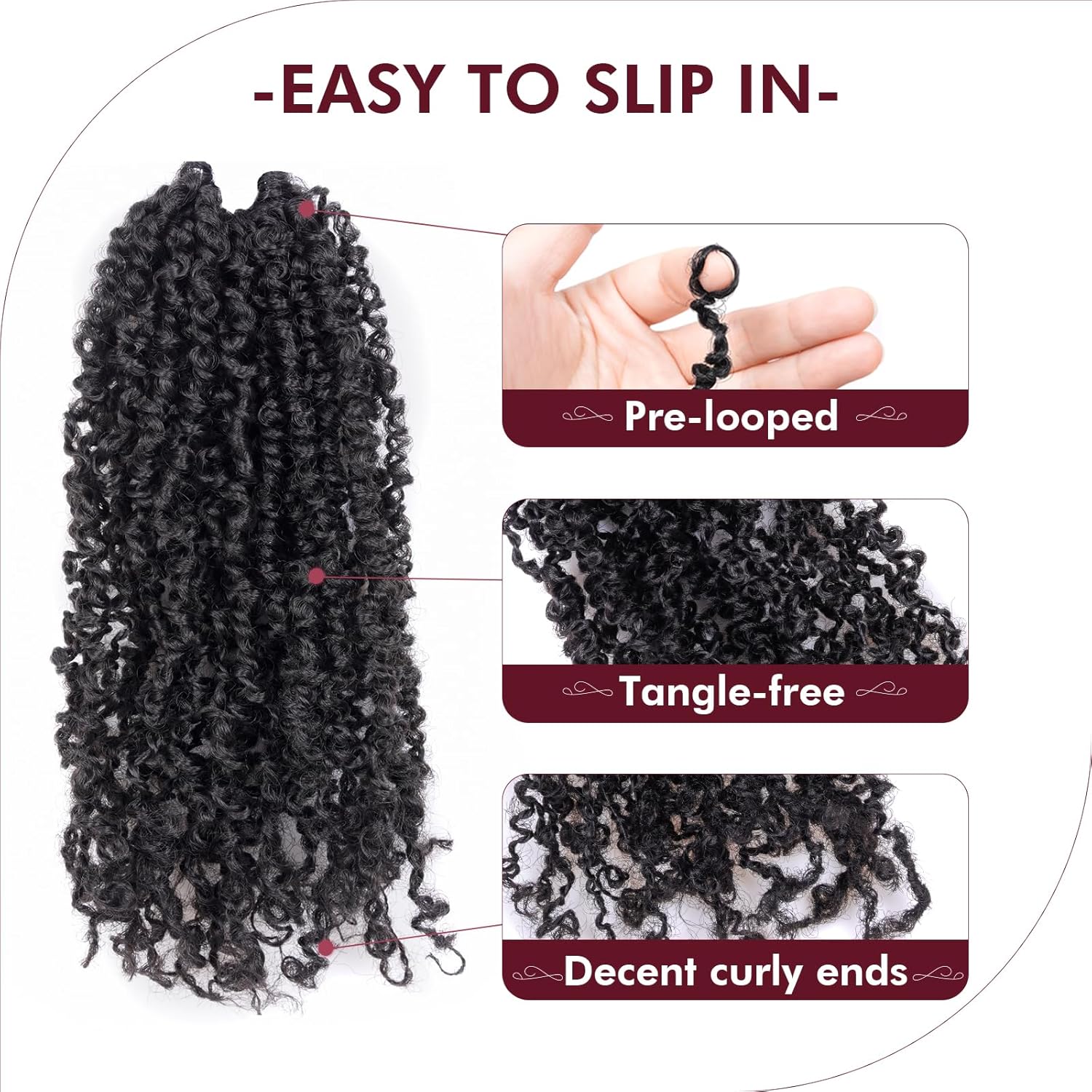 GIX Yanky Twist Crochet Hair - 6 Inch 8 Packs (30 Strands/Pcs) Jet BlackPre-twisted Fluffy Spring Mini Twist Short Bob Passion Twist, Crochet Braids Braiding Hair (6 Inch, 1#-8P)