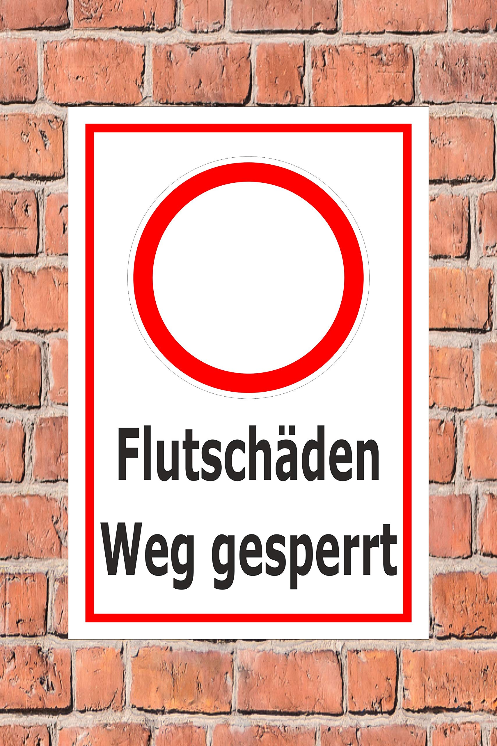 Hochwasser Schild 30x20cm - Aluverbund Warnschild Mit Bohrlöchern