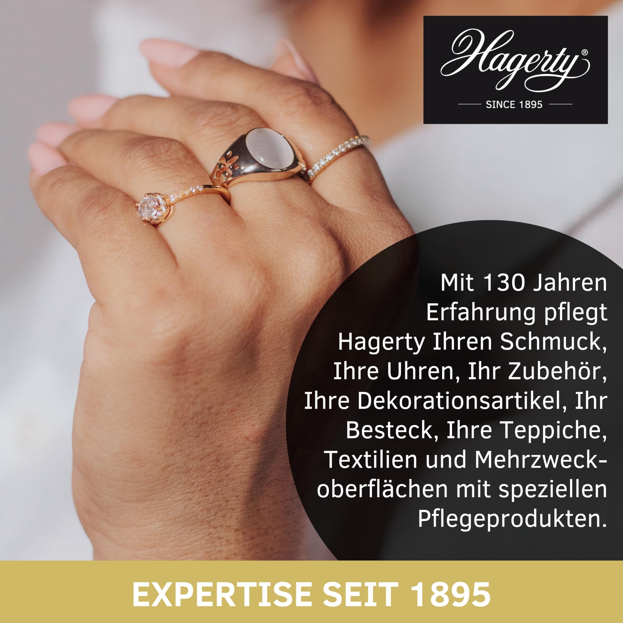 Hagerty Set Silver Clean Schmucktauchbad + Silver Cloth Schmuck Reinigungstuch für Silberschmuck und versilbertem Schmuck I Effektiver Schmuckreiniger und Poliertuch für erneuerten Glanz und Pflege | Für Silberschmuck und versilberten Schmuck, Effektiver