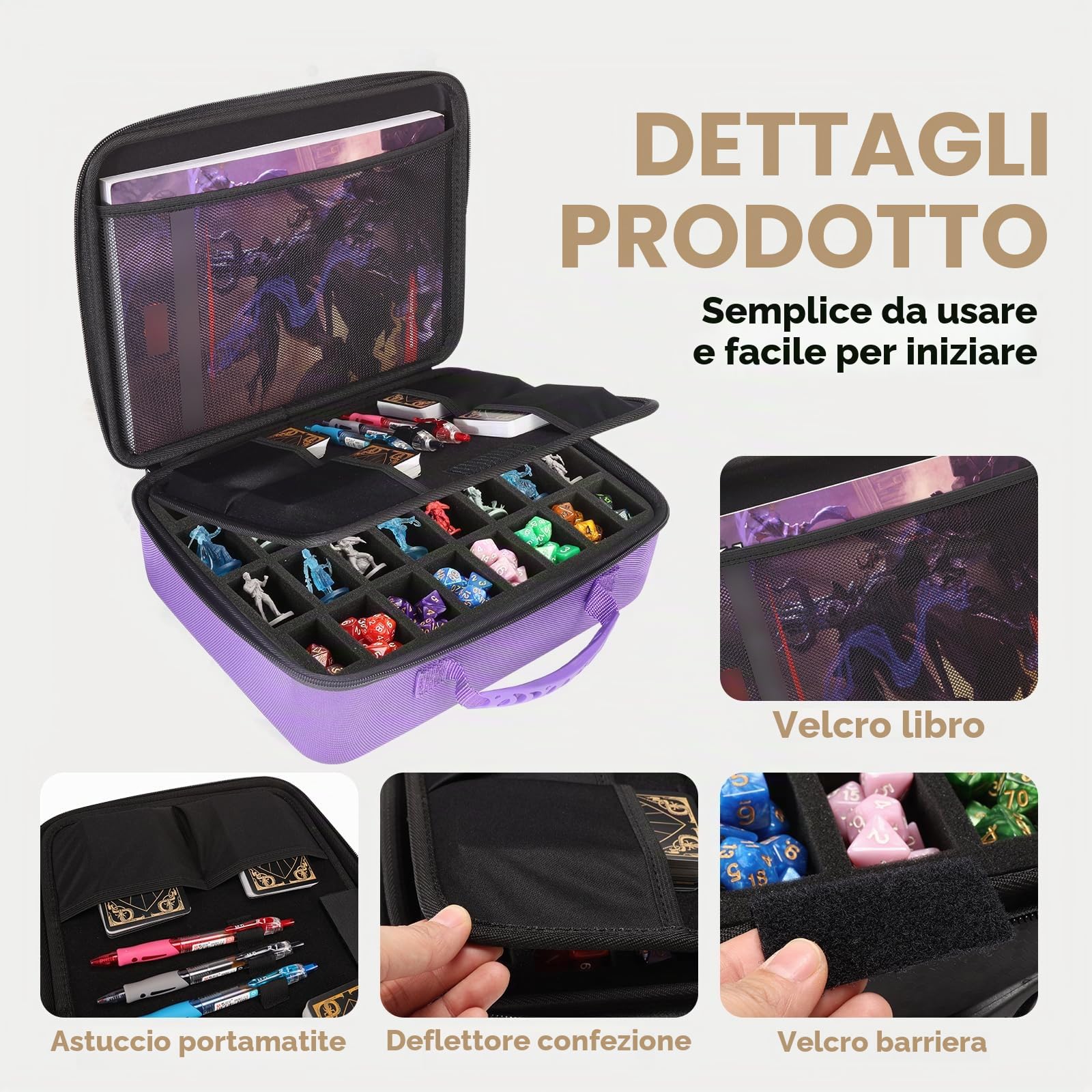 Borsa da viaggio per miniature Dungeons and Dragons DND custodia dadi set