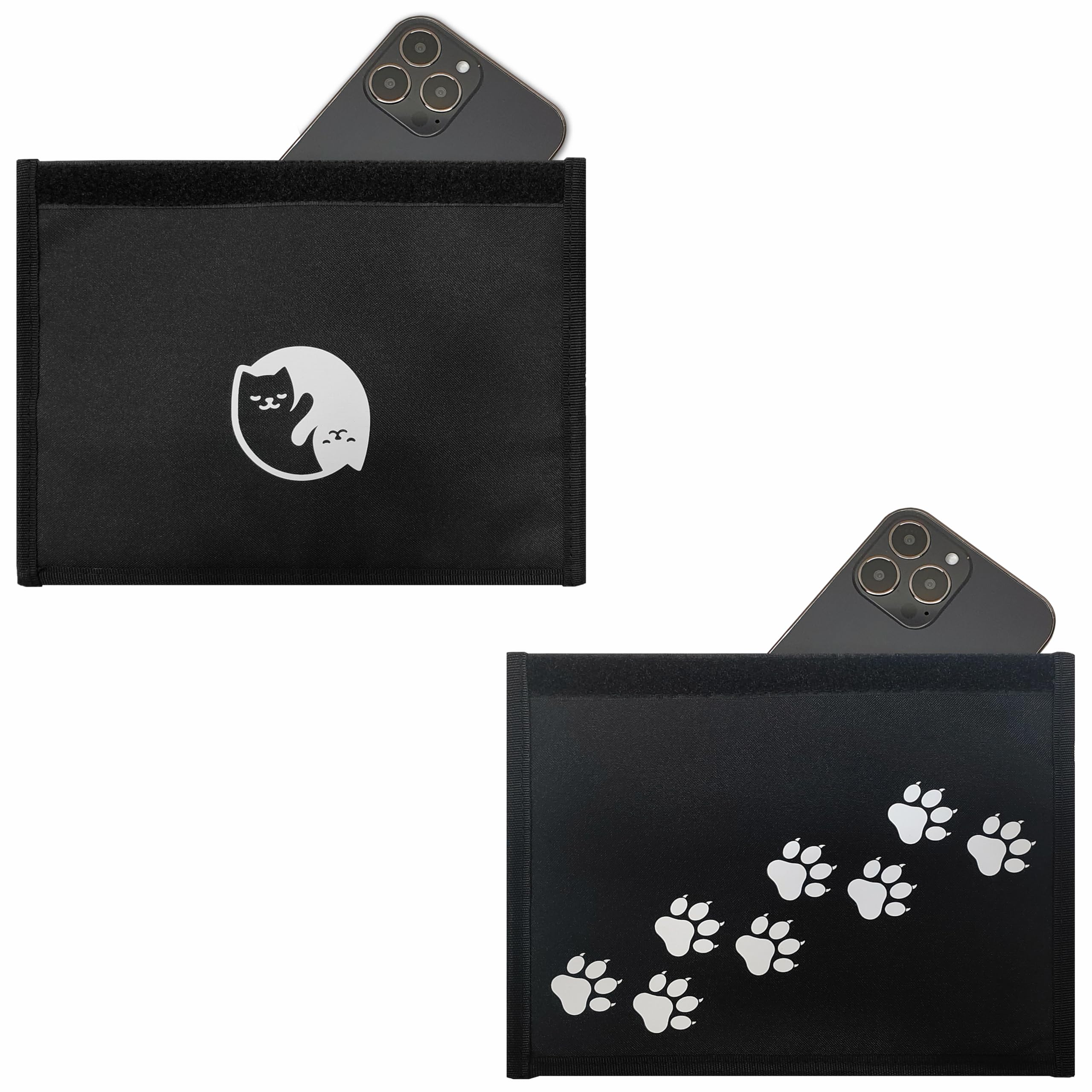 Faraday Bag Anti-Tracking GPS RFID Car Key Signal Blocker Wallet Shielding Pouch Protective Case for Cell Phone Car Key FOB, Data Privacy, Electronic Device Security (2 PACK - CAT LOVER)
