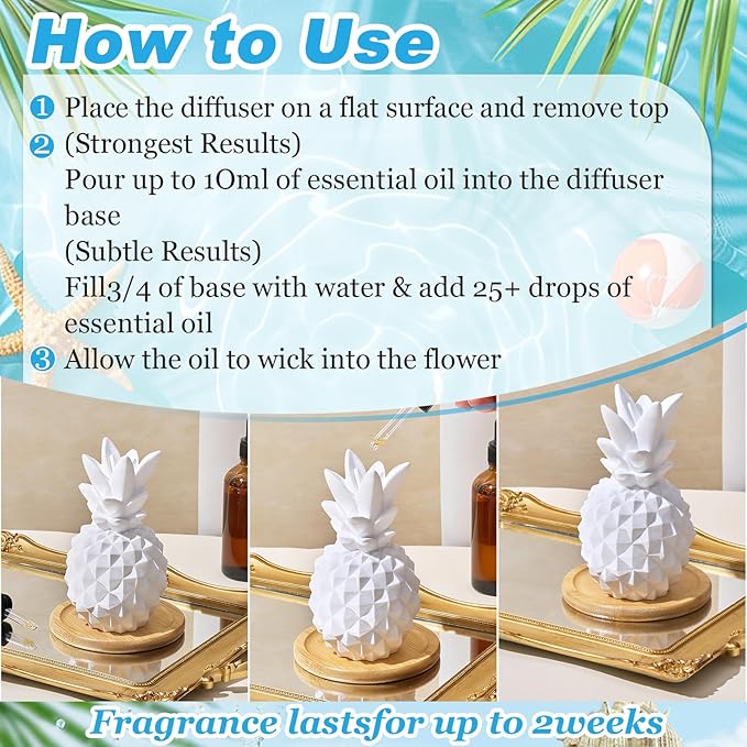 Difusor de Aceites Esenciales Pasivo Piña Honeydak con Bandeja de Madera miniatura 4