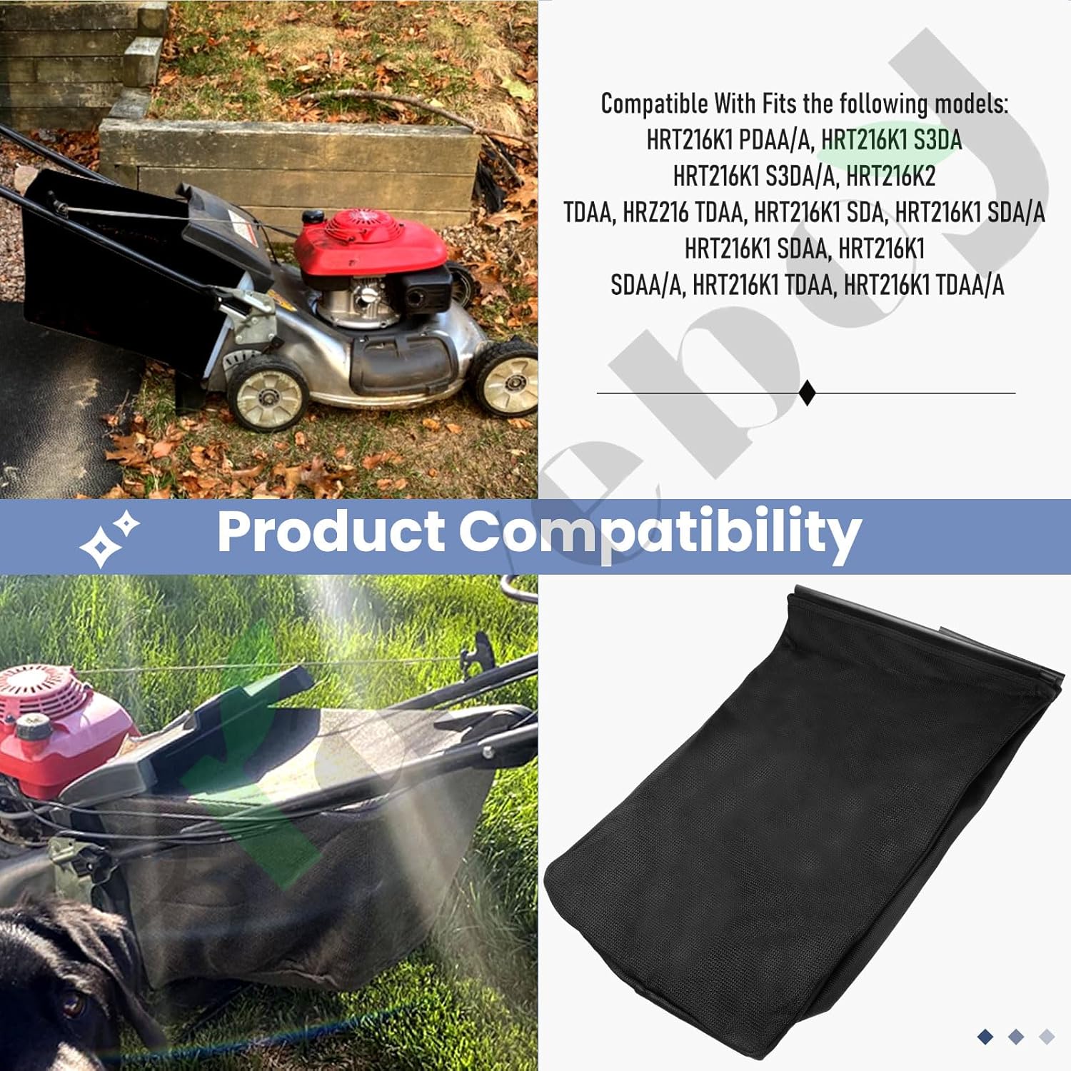 Braveboy 81320-VG4-010 81320-VG4-A10 Fabric Grass Bag (Bag only) for HON - da HRR216 HRT216 HRT216K1 SDAA/A HRT216K1 TDAA HRT216K1 HRR216K2 TDAA HRR216K2 TKAA