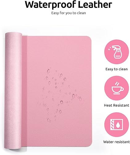 Vista 4 de YSAGi Leather Desk Pad Protector, Large Mouse Pad, Non-Slip PU Leather Desk Blotter, Laptop Desk Pad/Mat, Waterproof Writing Pad for Office and Home