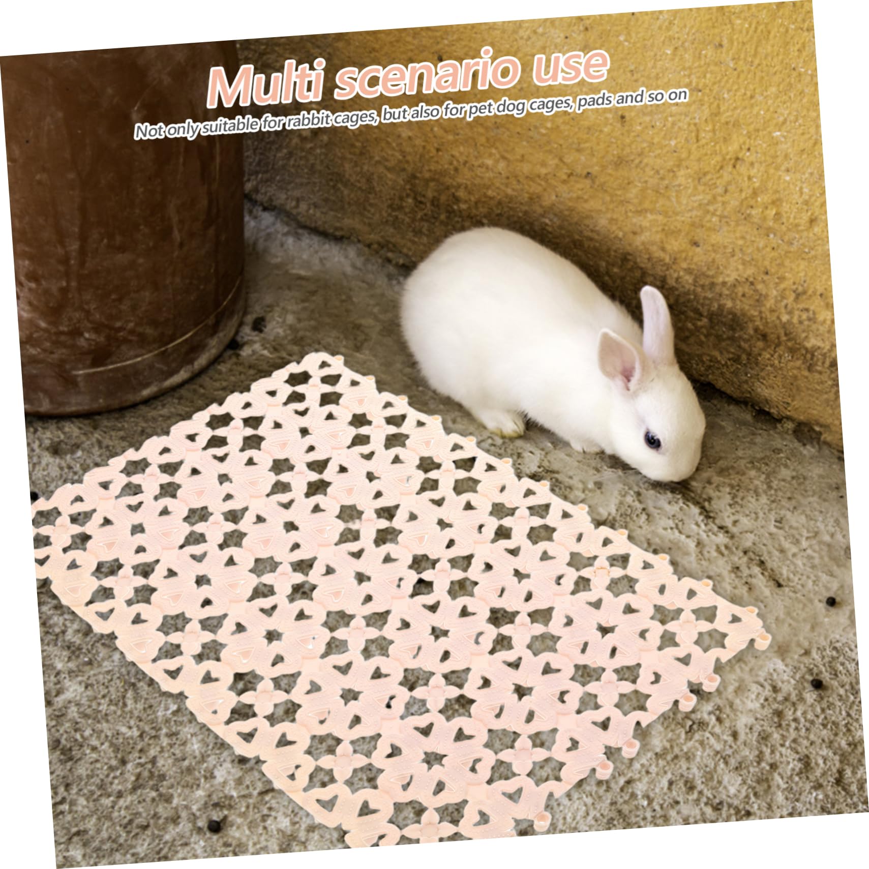 Sosoport Kaninchenkäfigboden aus PVC Bodenmatte für Haustiere mit Loch Einfache Montage für Kaninchen und Hundekäfige 10 Stück-Pack