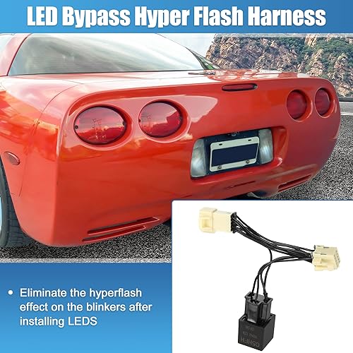 Miniatura 3 de X AUTOHAUX Arnés de flash de derivación LED C5HFH para Corvette Envy C5 1997-2004 con relé de arnés de derivación LED, conector TPA, señal de