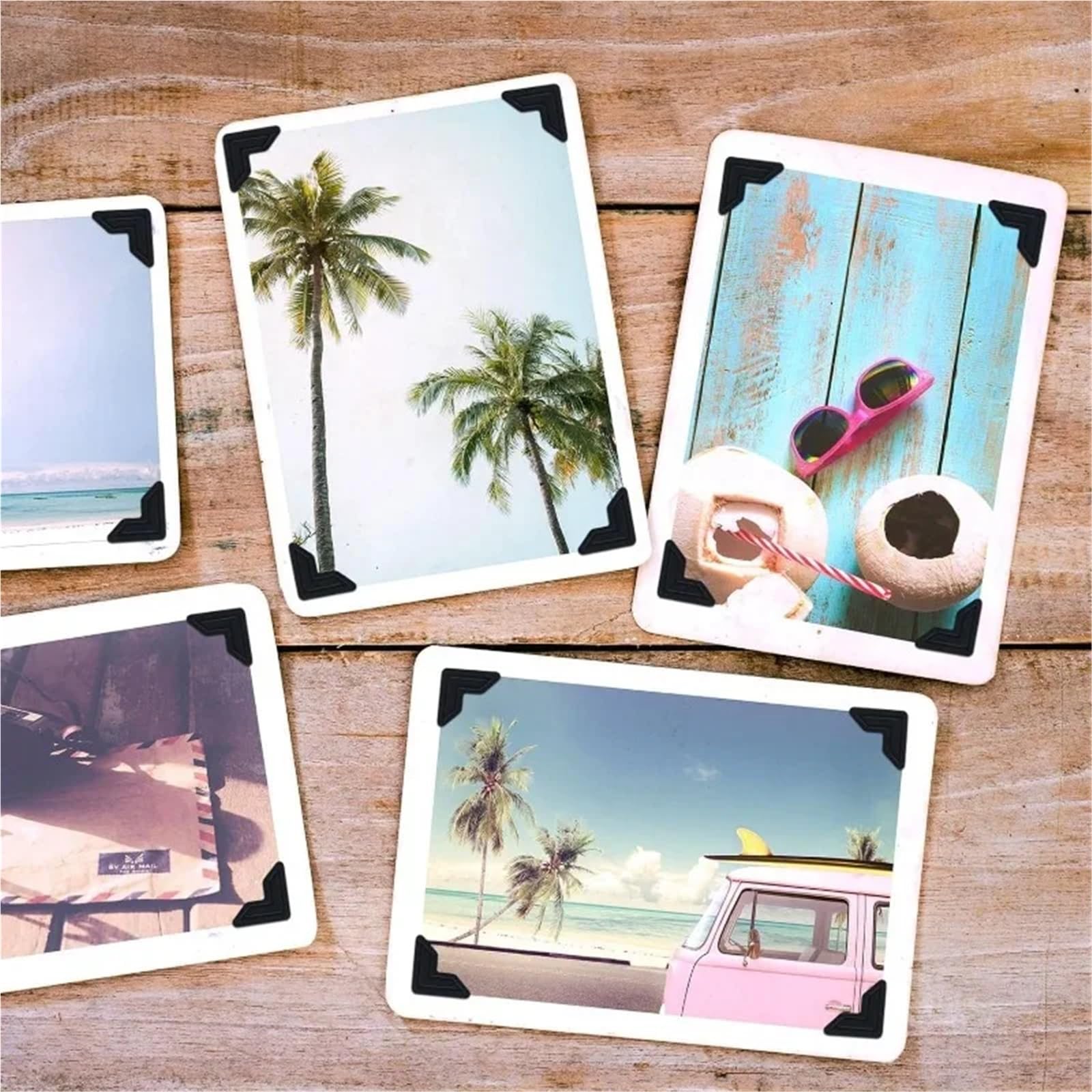 Lot de 1200 autocollants d'angle vintage en papier kraft pour coins de photos, scrapbooking, accessoires d'album photo, autocollants d'angle (blanc)