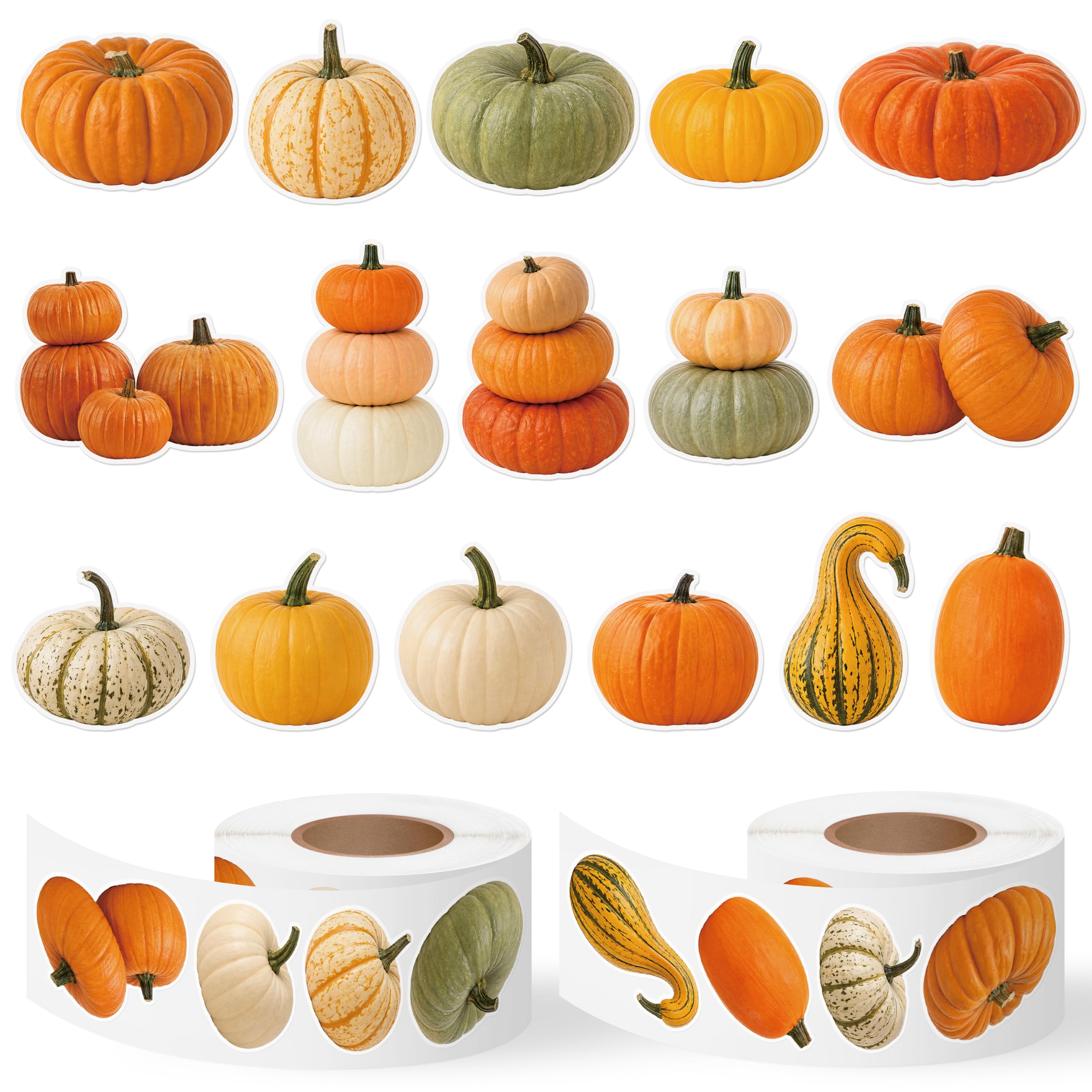 Fall Pumpkin Self Adhesive Easy Peel Sticker for Laptop Scrapbook