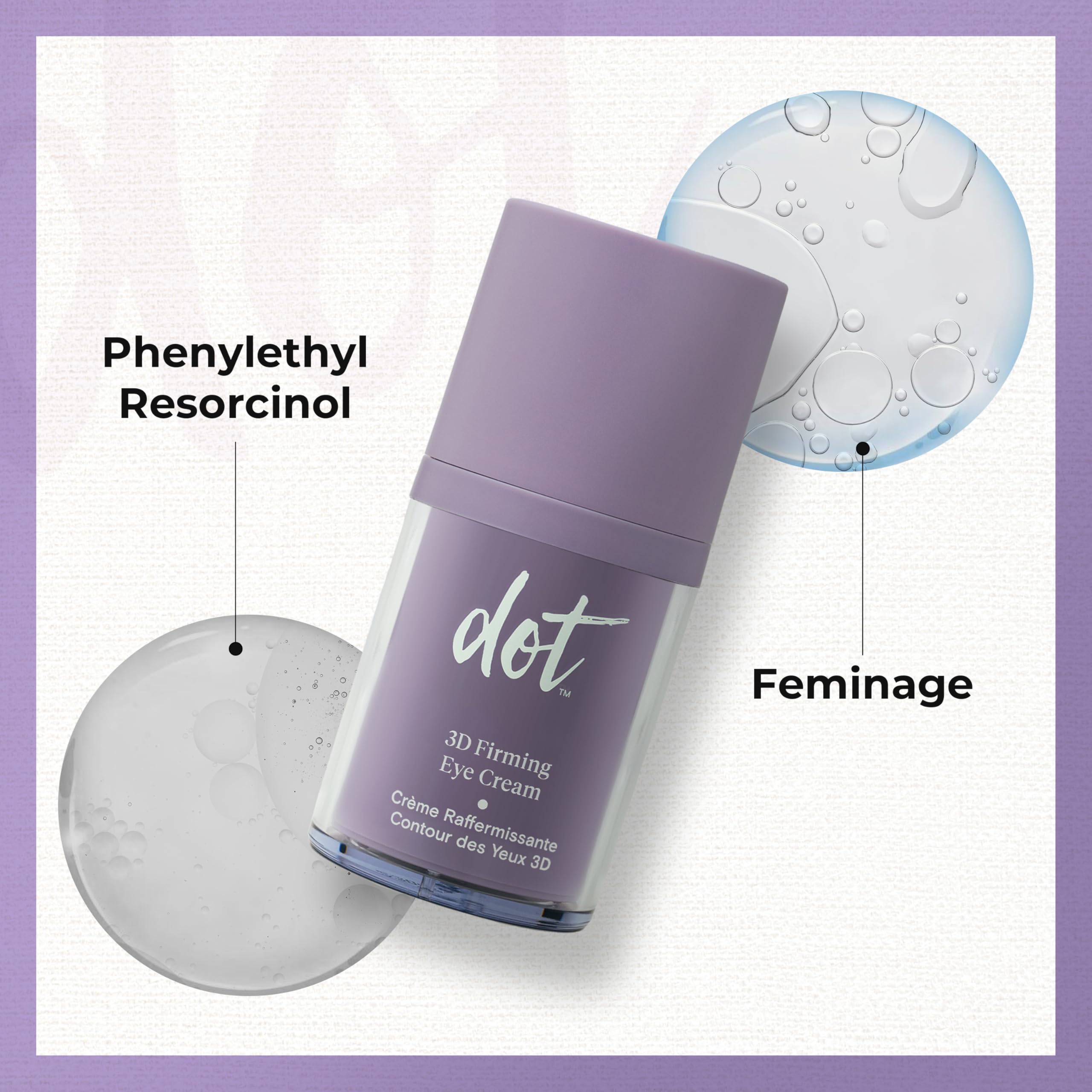 dot 3D firming Eye Cream, Hyaluronic Acid, Antioxidants with Feminage, Anti Wrinkle Cream, Lighten Dark Circles - Image 4