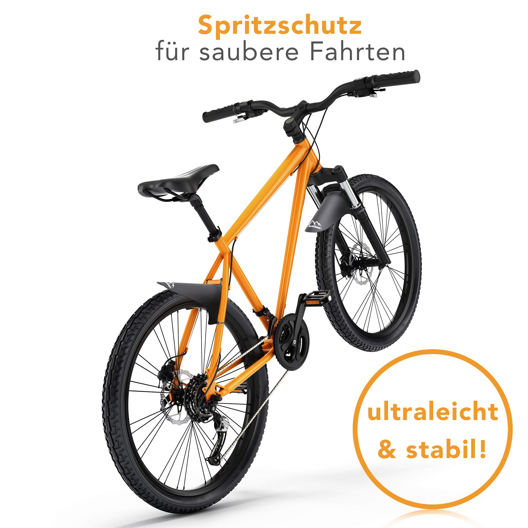 Herzlichkeit Mudguard MTB – Fahrrad Schutzblech als Mud Guard für Schutzbleche Mountainbike, Downhill & Rennrad – Spritzschutz vorne und hinten von 16-27,5-29 Zoll Sport & Freizeit