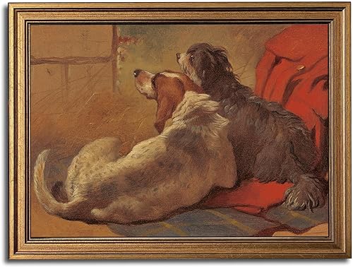 Miniatura 48 de Arte de pared con marco dorado, lienzo vintage de río, arte de pared, paisaje natural, río antiguo, impresiones artísticas para sala de estar,