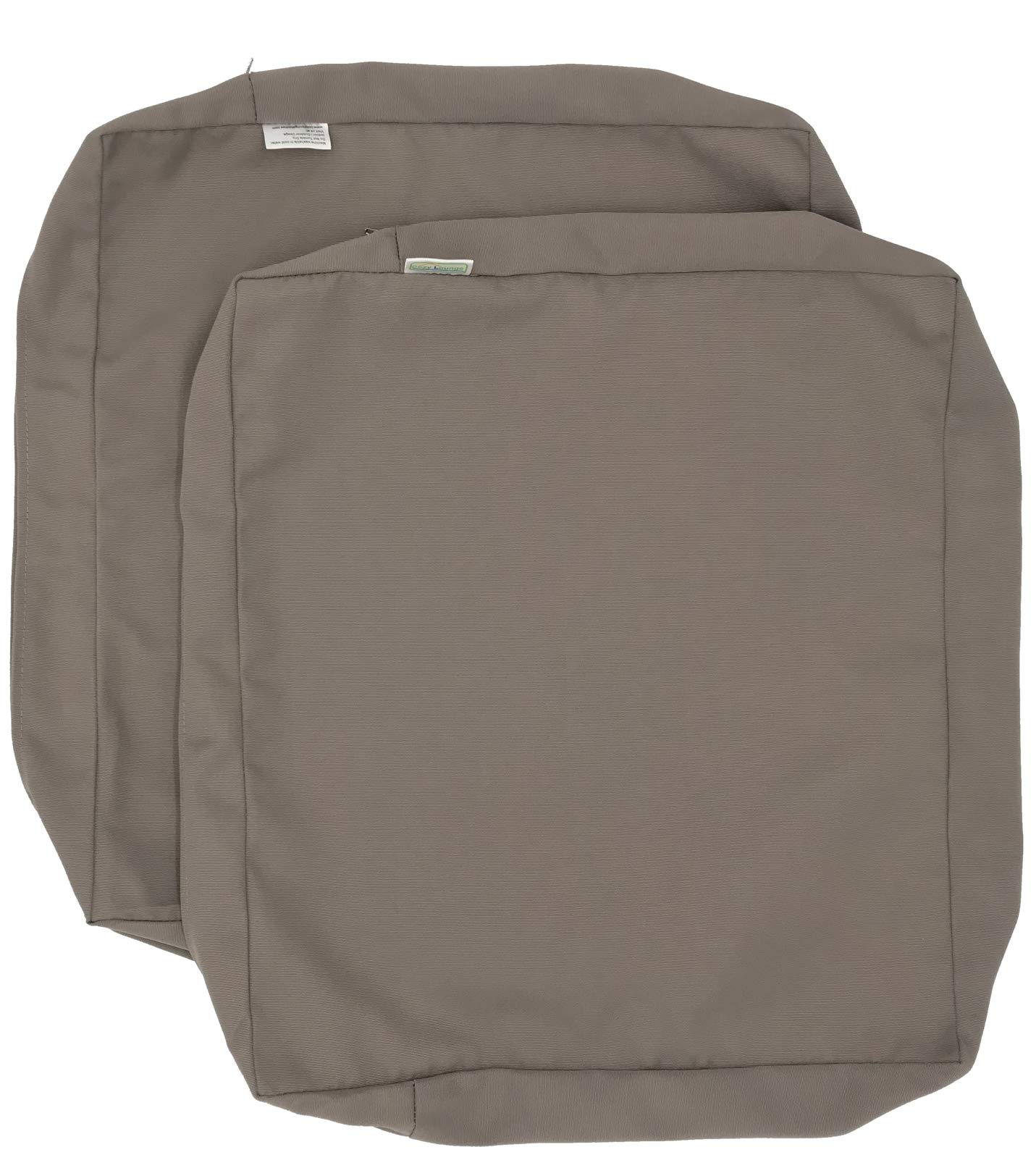 CozyLounge Indoor Outdoor Water Repellent High UV Resistant Patio Chair Cushion Cover (Timeless Taupe, 24"x24"x4" (2 Covers))