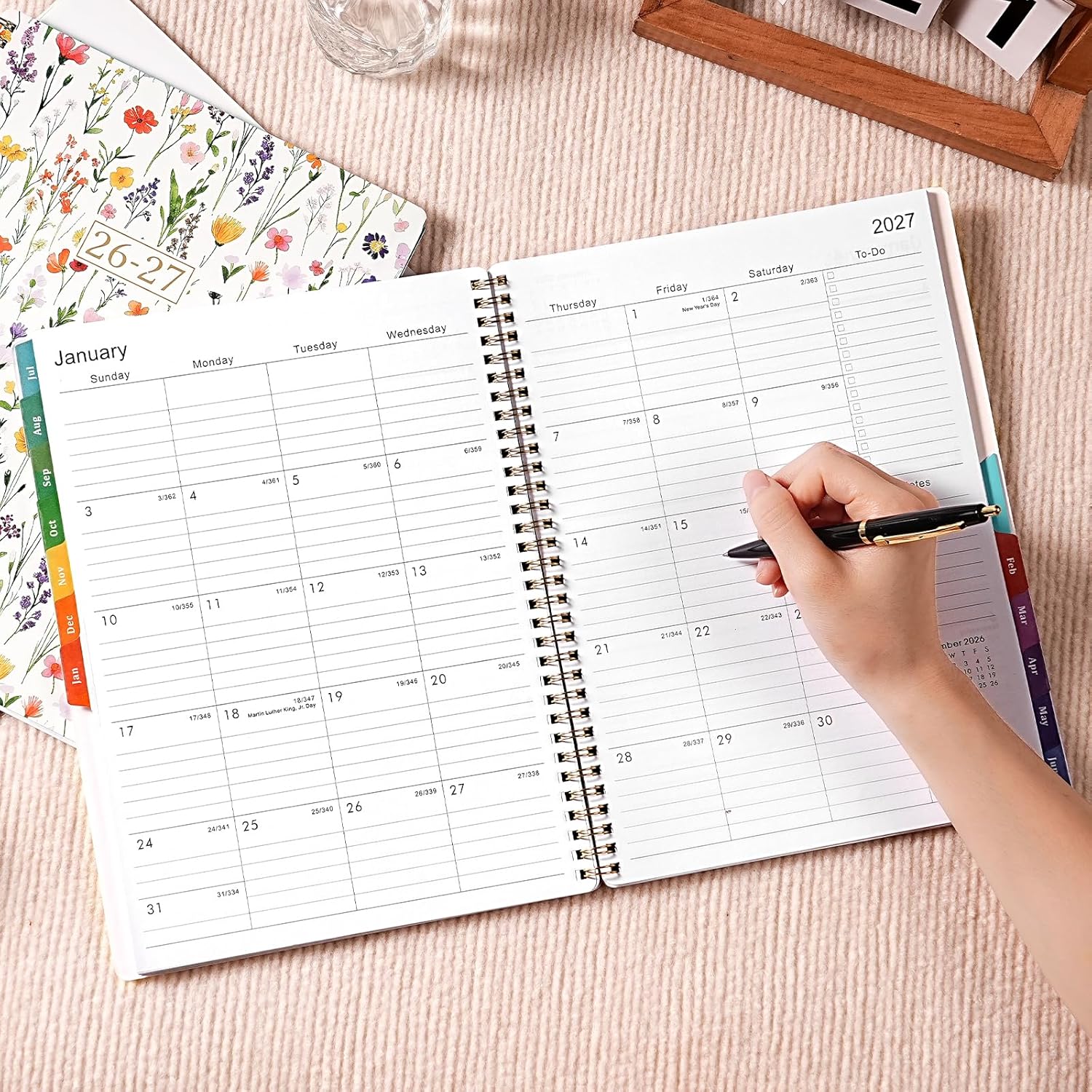 2026-2027 Planner - 9" x 11" Planner Weekly and Monthly 2026-2027, from JULY 2026 to JUNE 2027, Academic Calendar with Tabs, Twin-Wire Binding, Inner Pocket, Premium Thick Paper - Image 2