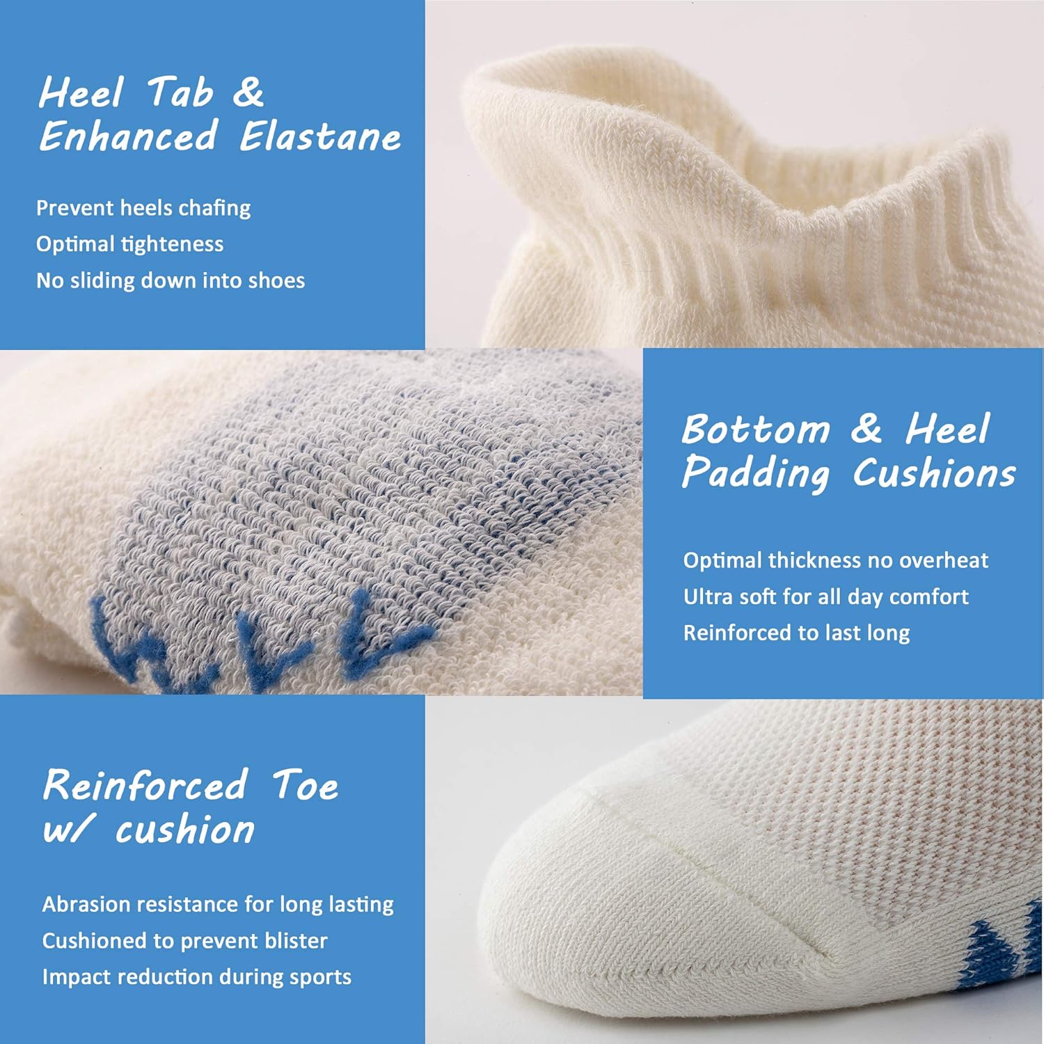 UI U&I SOCKS Men's Performance Cushion Cotton Low Cut Ankle Athletic Socks (6-Pack/12-Pack) - Image 5