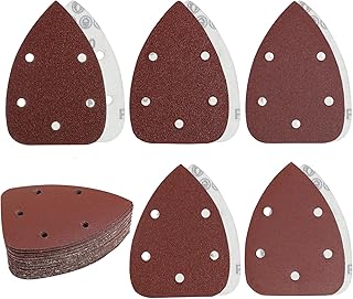 LUCTHY 40Pcs Mouse Sander Pads 5 Hole Sanding...,