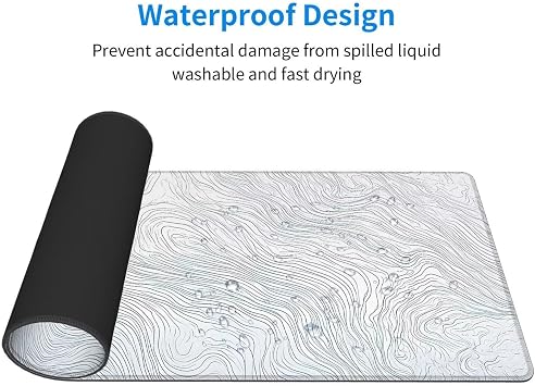 Mouse Pad Large 1200x600x3mm Gaming Mouse Pad White Mouse Pad Extra Large Gaming Mouse Pad Thick Non-Slip Mouse Pad Terrain Extra Large Large Keyboard Pad Rubber Bottom Desktop Protector for Office