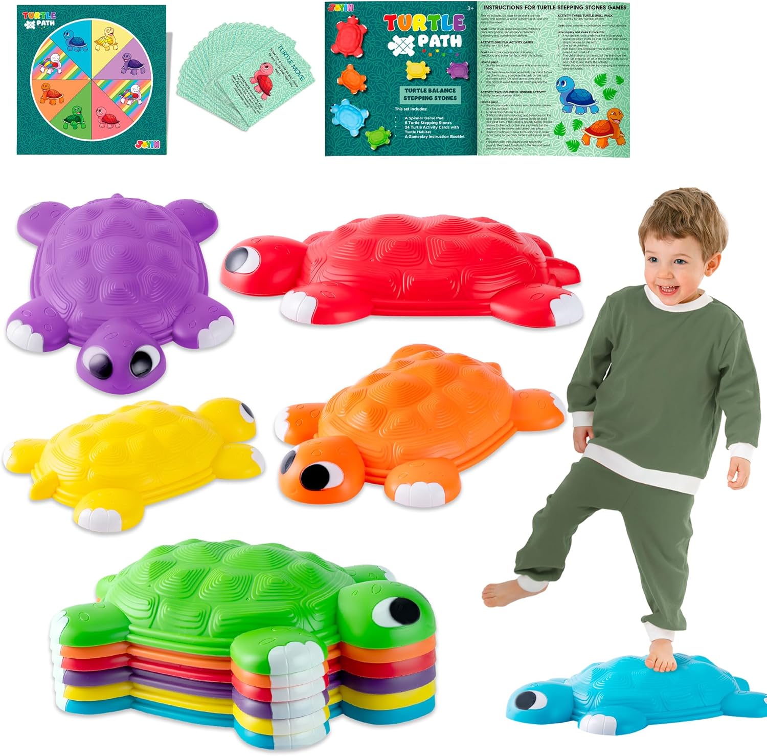 JOYIN Balance Stepping Stones, 6 Pcs Kids Turtle Jumping Stones Steps ...