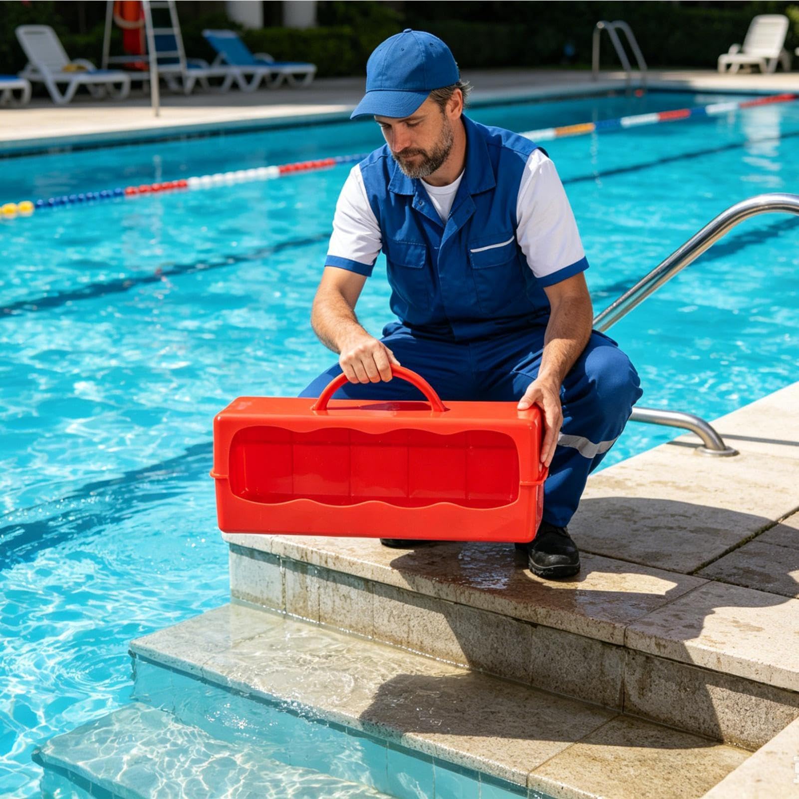 Bacinella emesi Antiscivolo per Bordo della Piscina con Ampia Apertura e | Piscina per hotel, comunità, giardini, parchi acquatici, palestre e aree