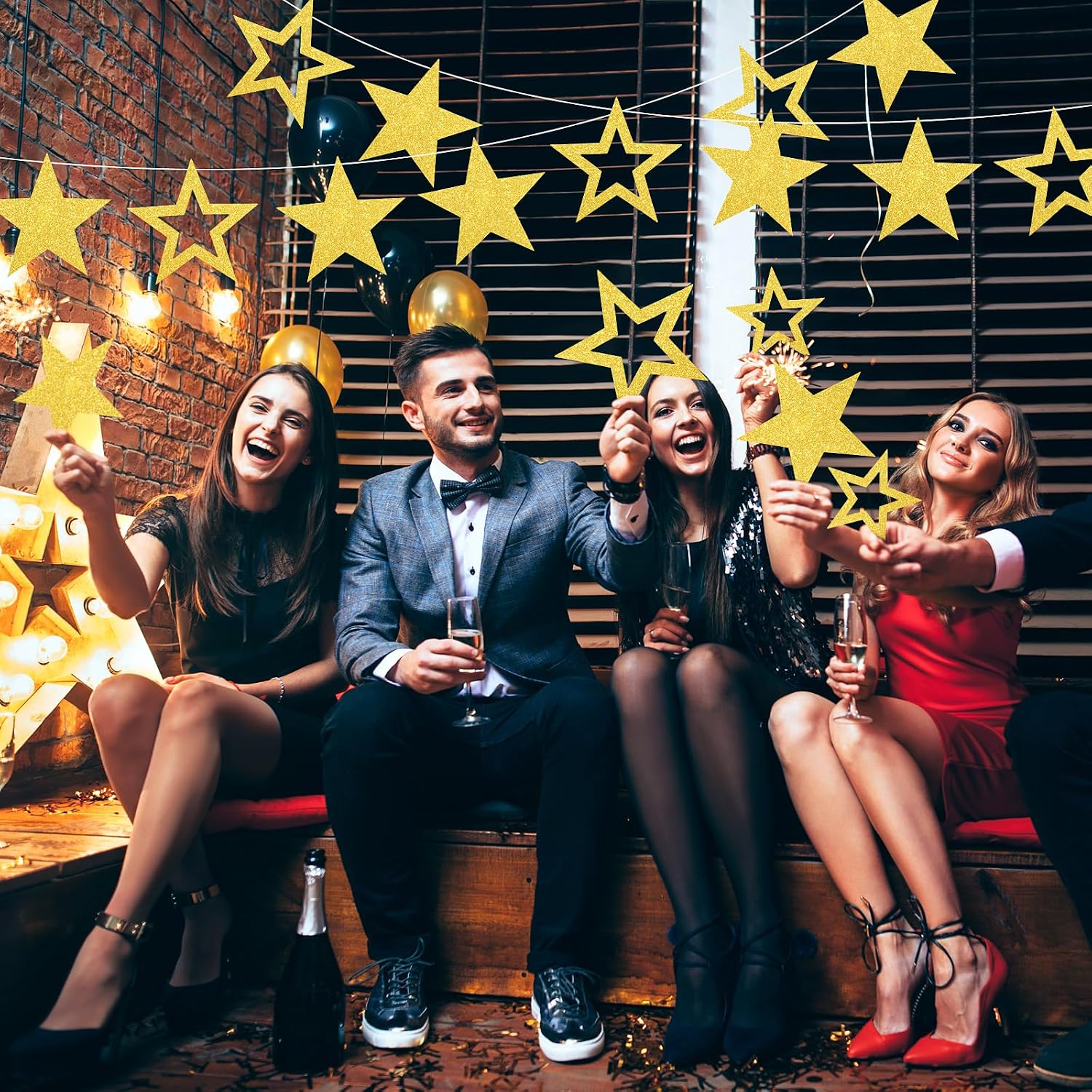 Fuyoooo 30 Pcs Large Gold Star Cutouts 3 Sizes 6" 9.8" 10.6" Star Cutouts