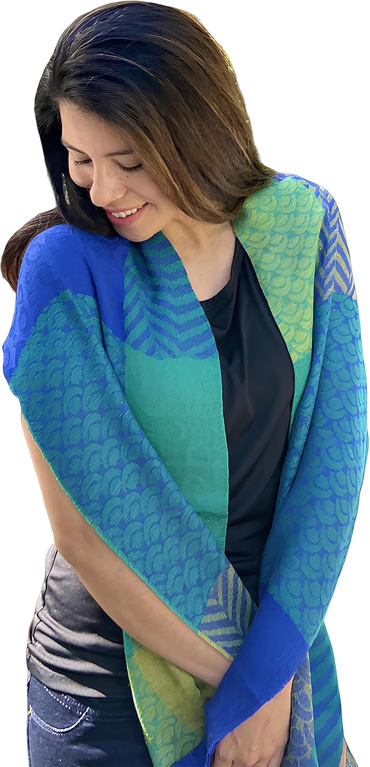 Heavenly Baby Alpaca Wool Scarf for Men and Women, Luxury Fiber & Silk Unisex Scarves Soft Warm Winter Wraps - Image 6