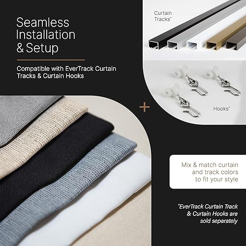 Miniatura 27 de Cortinas divisoras de habitación, cortinas opacas para cortina de techo para dividir una habitación o crear un espacio privado, bloqueo de luz 100%