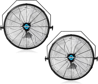 Tornado 2-Pack 18-Inch High Velocity Industrial Wall Fans, 4000 CFM, 3-Speed, TEAO Enclosure Motor, 6.5-FT Power Cord, UL Safety Listed for Industrial, Commercial, and Residential Use