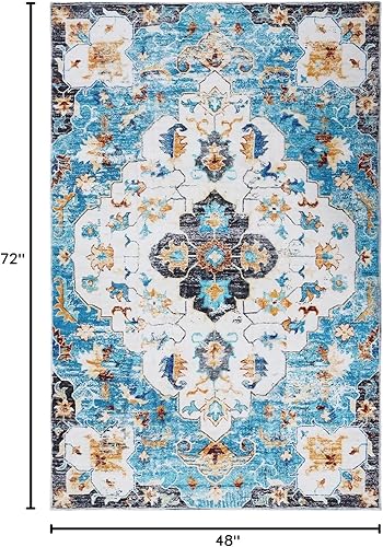 Miniatura 8 de Helthep Alfombra bohemia, ultrasuave y lujosa, cómoda, lavable, no se desprende, antideslizante, para sala de estar, dormitorio, comedor, cocina y