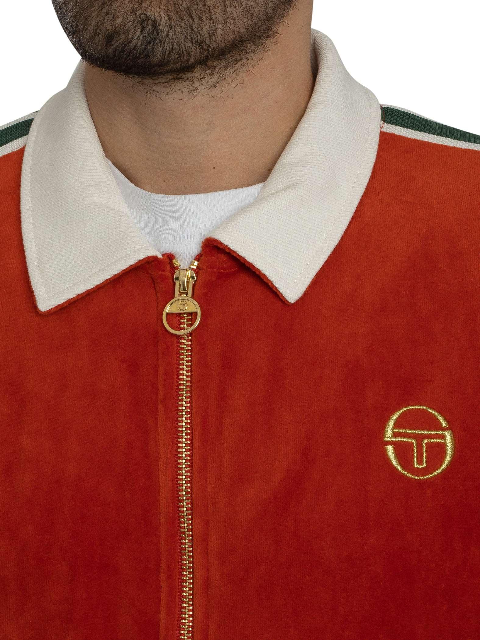 Sergio Tacchini Uomo Giacca Sportiva Monte Velour, Rooibos Tea/Gardenia